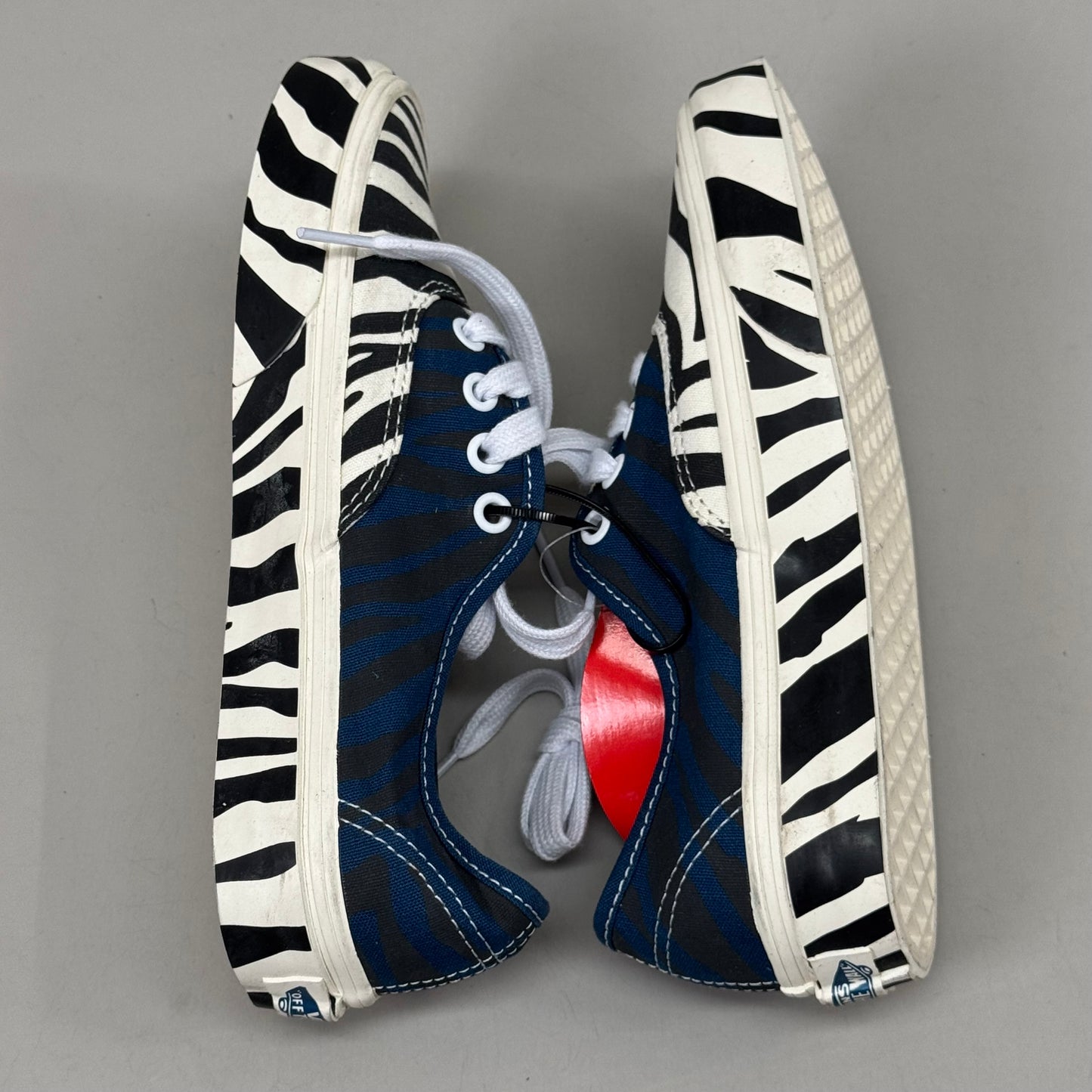 VANS Animal Classic Zebra Slip-On Sneakers Women's Sz 5.0 Men's 3.5 Blue/Black