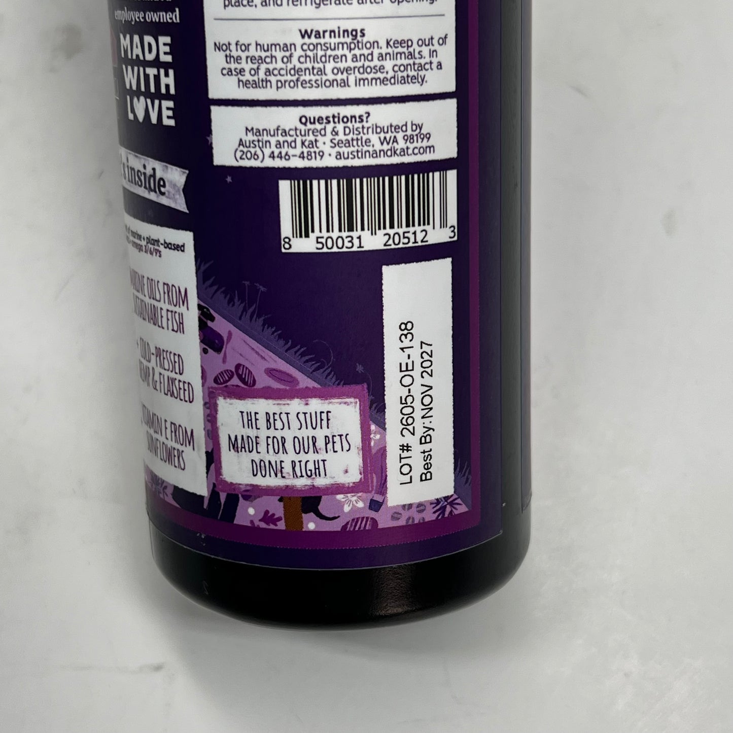 AUSTIN & KAT Austin Everything Oil Omega Fish Oil Liquid Skin & Coat BB 11/27