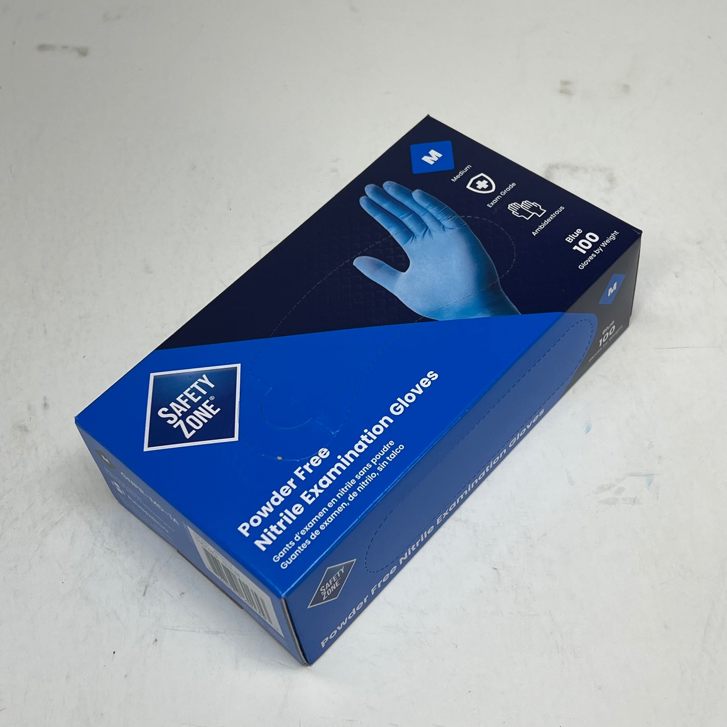 SAFTEY ZONE (1000 PACK) Nitrile Exam Gloves 3.5 Mil Unisex Sz M Blue GNPR-MD-|1A