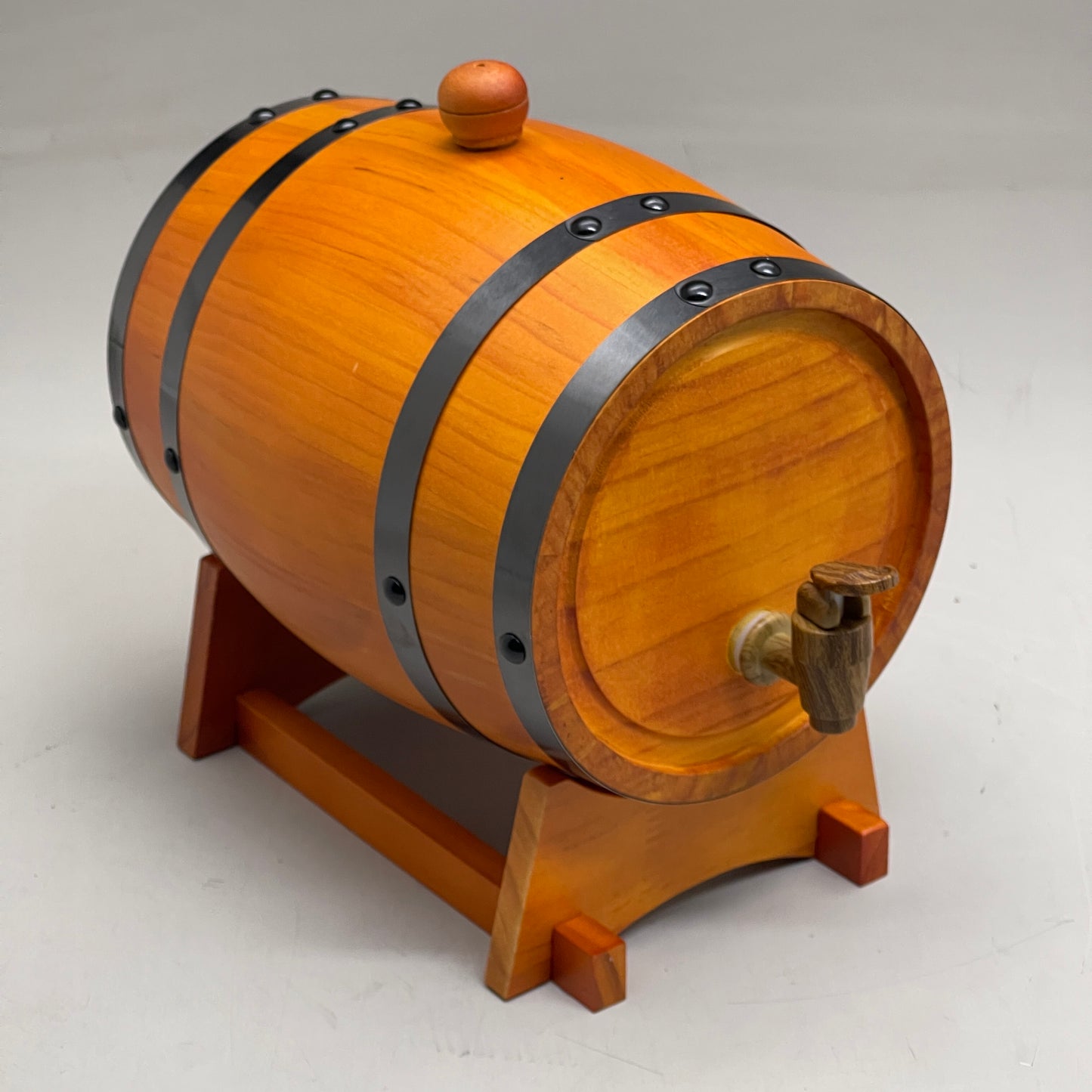 FIUDEX Solid Wood Wine Barrel Decorative Beer Keg Light Brown
