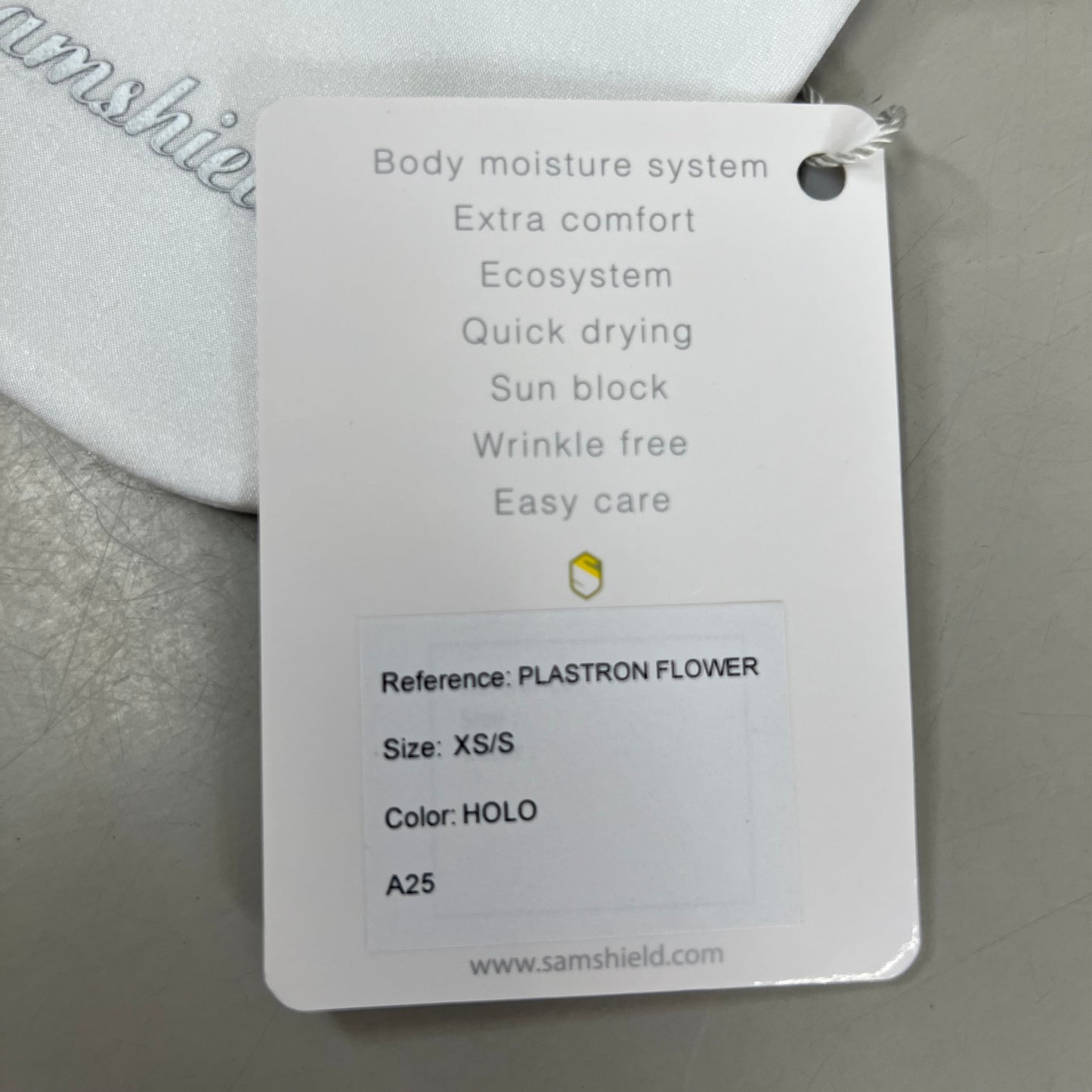 SAMSHIELD Plastron Flower Equestrian Riding Tie Women's Sz XS/S Holo White