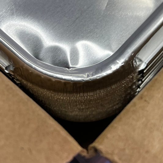 ZA@ WESTERN PLASTICS (100 PACK) Half Steam Foil Lid Chrome 5001