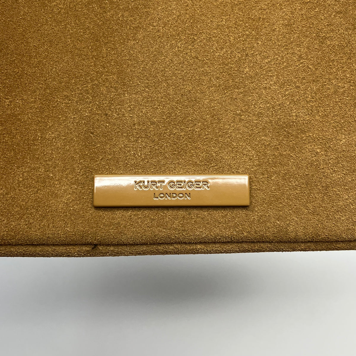 KURT GEIGER LONDON Sample Purse Mini Kensington Body Bag (Missing Fastener)  Brown Suede (As-Is)