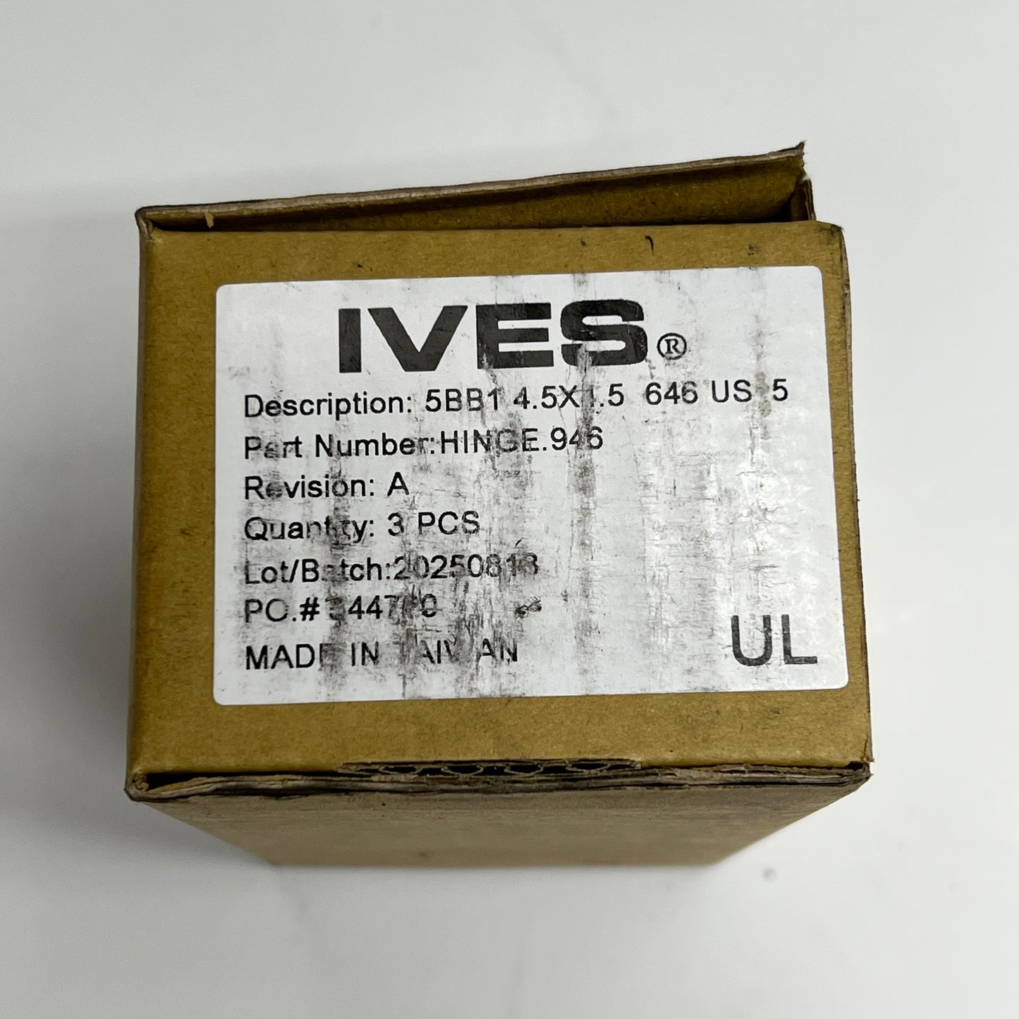 IVES (3 PACK) 5-Knuckle Full Mortise Butt Hinge 4.5X1.5 Stainless Steel 5BB1