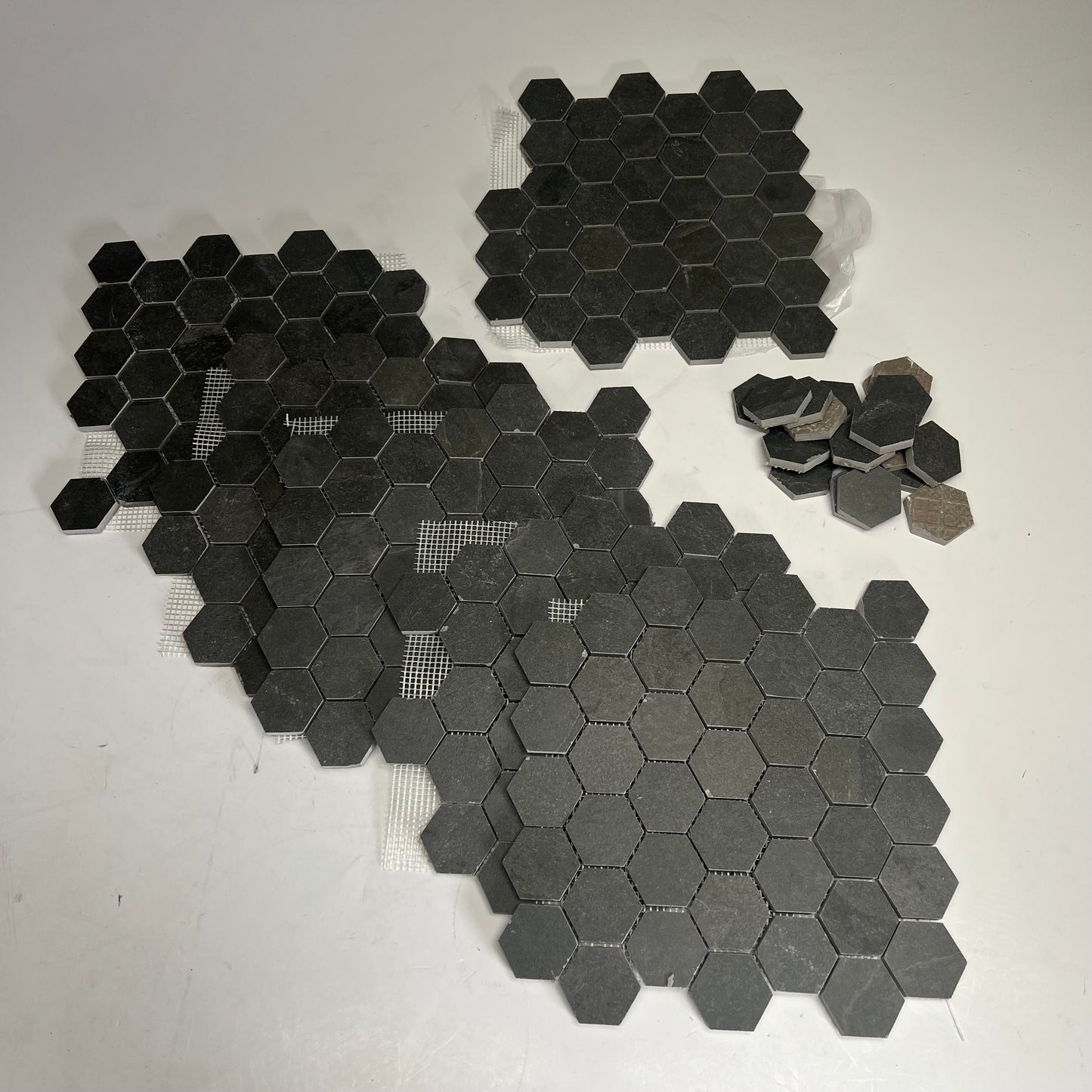ZA@ ANATOLIA (6 PACK) Sheets of Hexagon Tile 13"x12" Slate Gray (As-is)