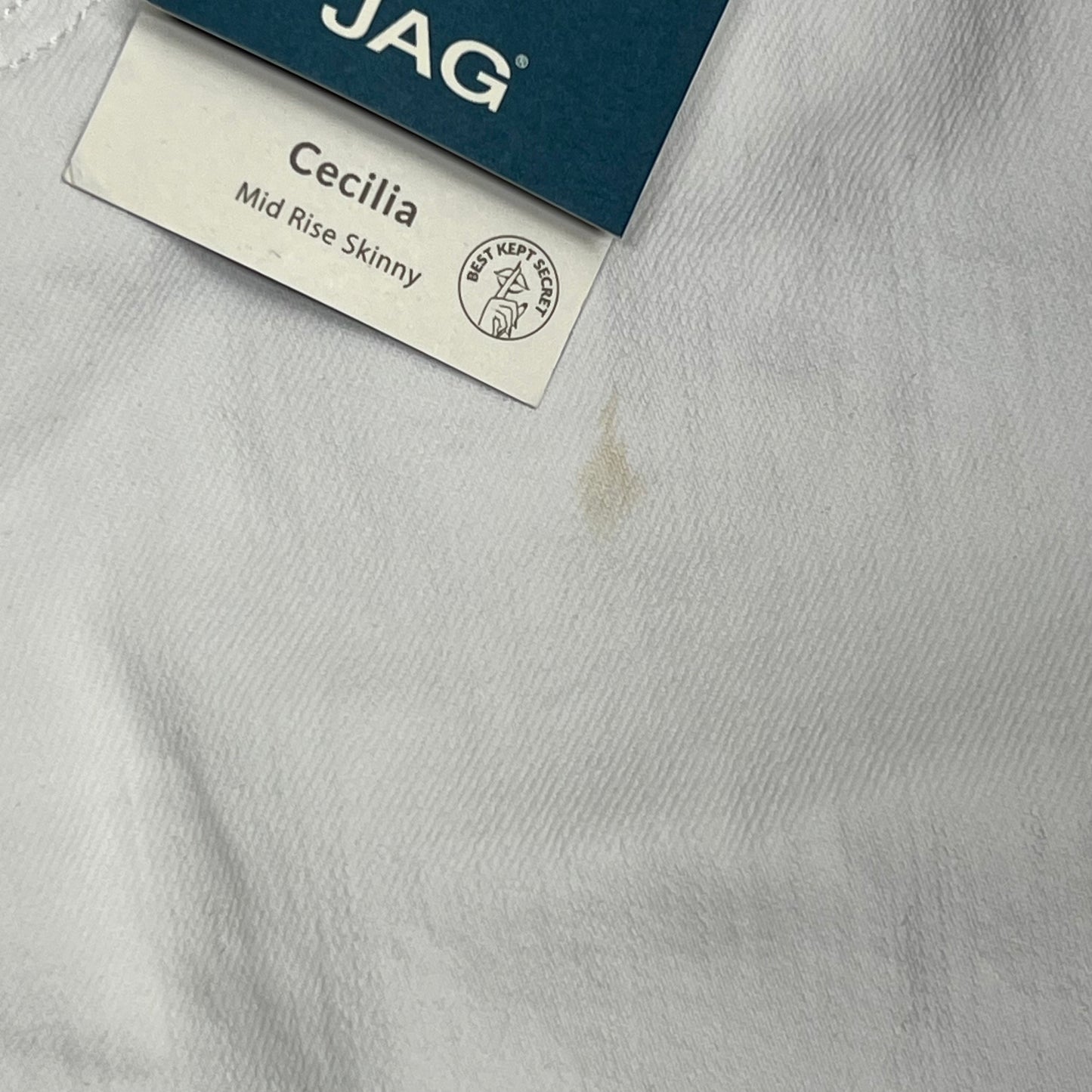ZA@ JAG Cecila Skinny Jeans Flattering Mid Rise Women's Sz 8/29  White J2865CBD618 (As-is, Small Stain)