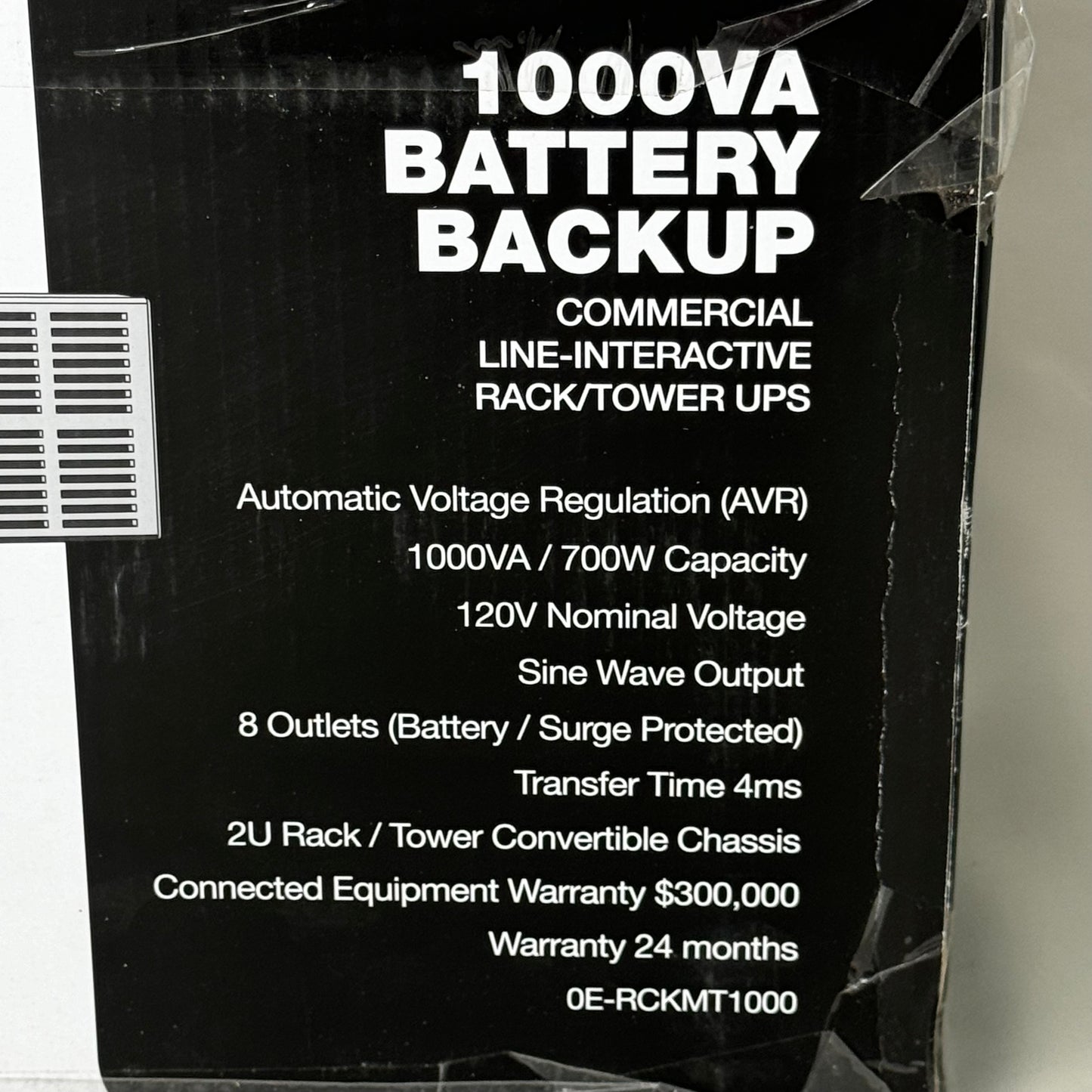 W BOX 1000VA Battery Backup Commercial Line-Interactive Rack/Tower UPS 0E-RCKMT1000