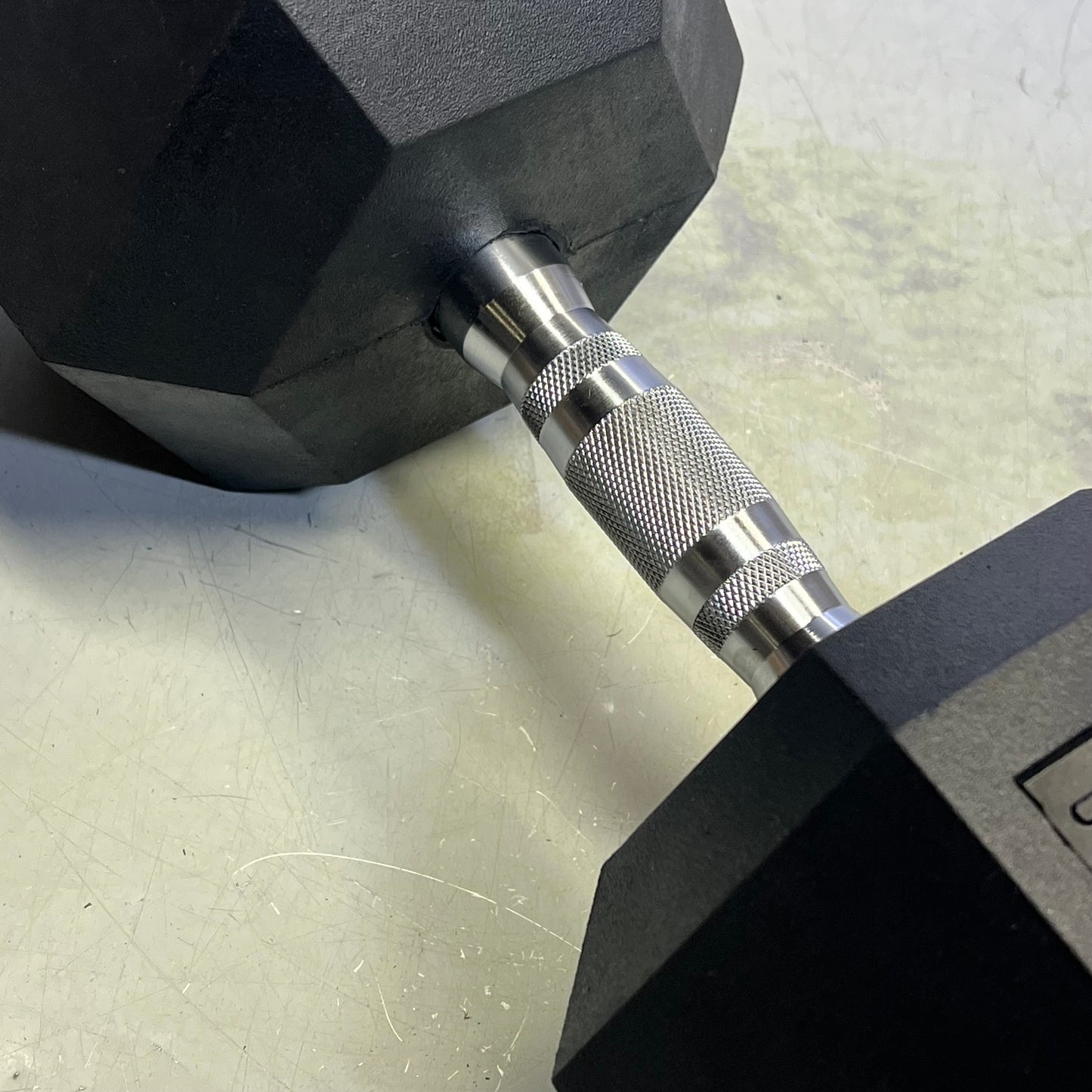 ZA@ TITAN  Straight Stainless Steel Hex Dumbbell 75 lb Black/Chrome