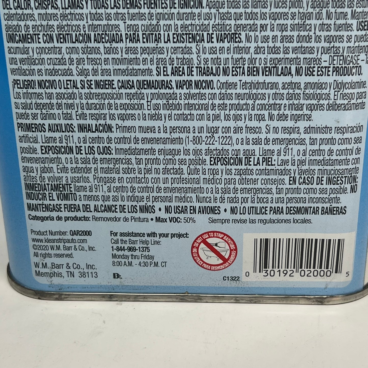 ZA@ KLEAN STRIP Aircraft Non-methylene Chloride Paint Remover 1 Quart C1322