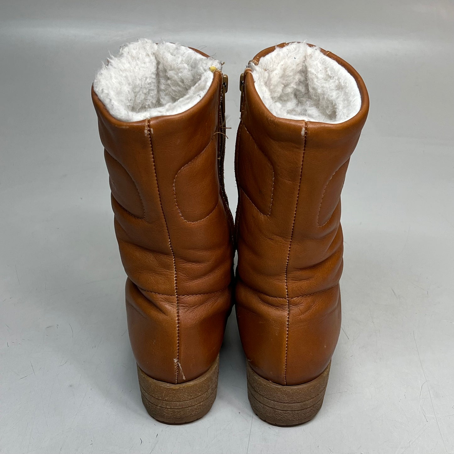 BLONDO Leather Fur Lined Boots Made In Canada Women's Sz 8 Brown (Pre-Owned)