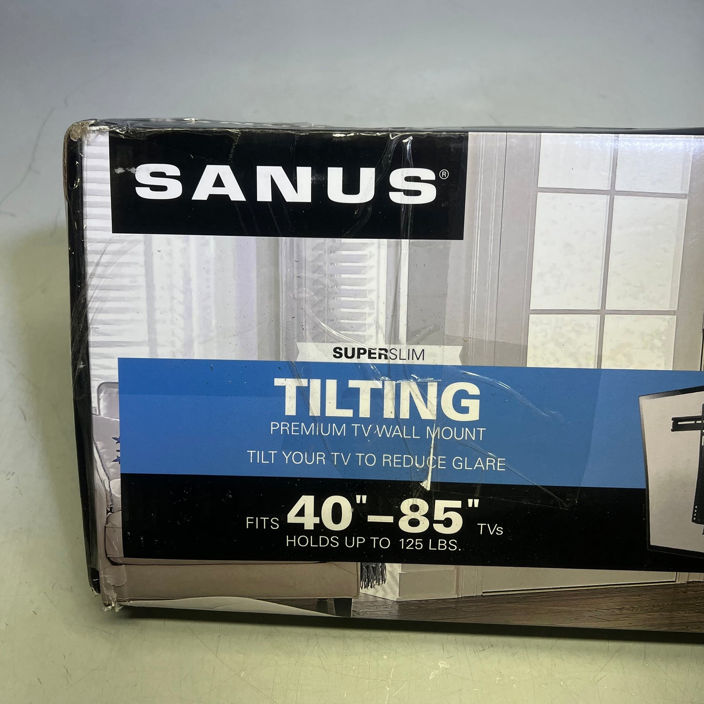 SANUS Ultra Slim Tilting Flat TV Mount 40"-85" 125 Load Capacity Black VLT16-B1