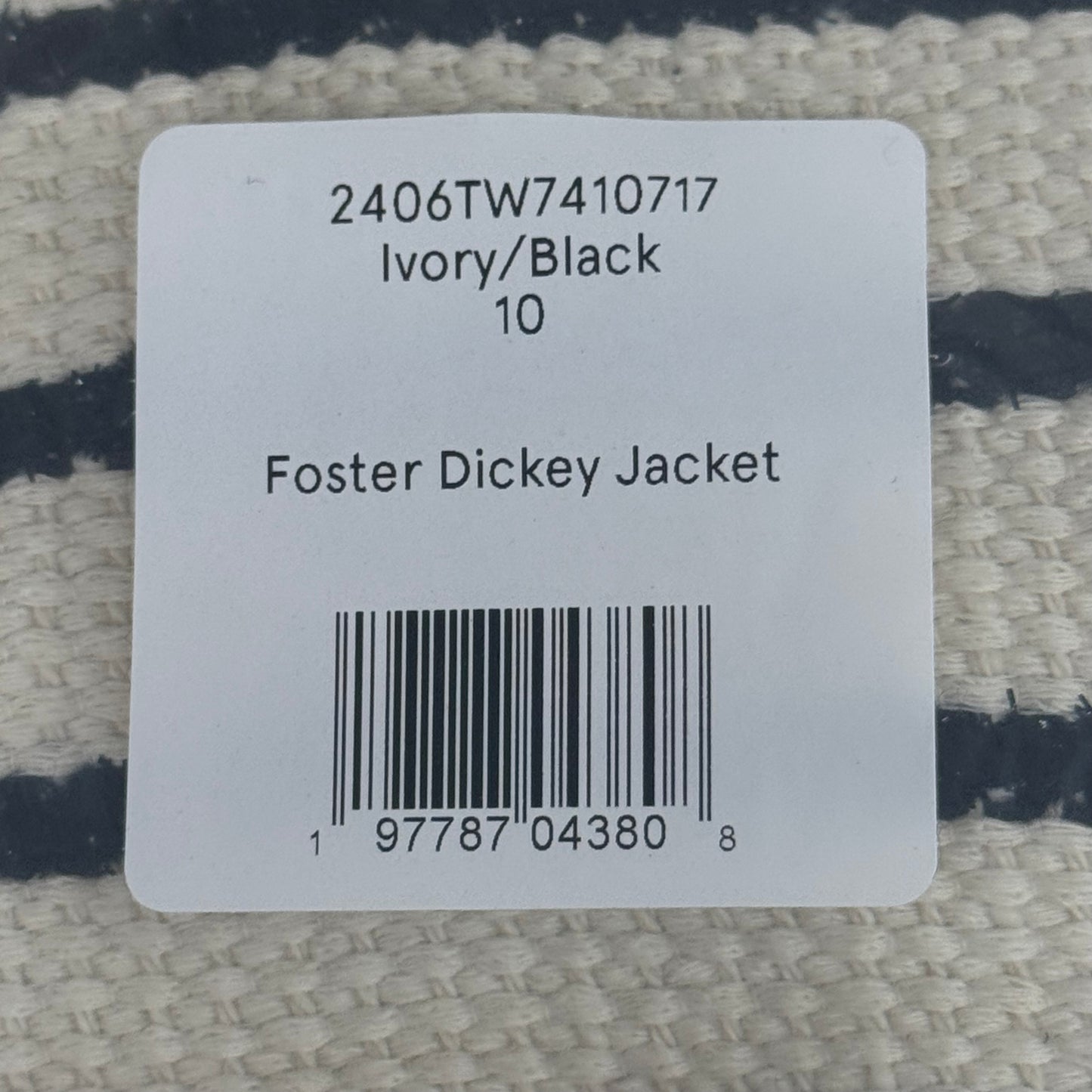 VERONICA BEARD Women's Foster Dickey Jacket Sz-10 Ivory/Black 2406TW7410717