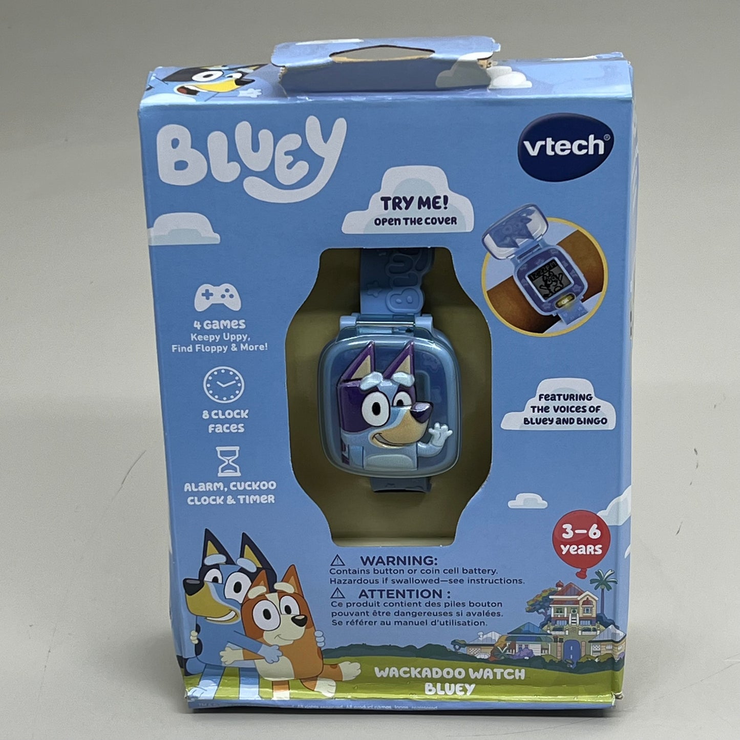 VTECH Bluey Wachadoo Watch 8 Clock Faces 4 Games & Alarm/Timer 3-6 Years 5545