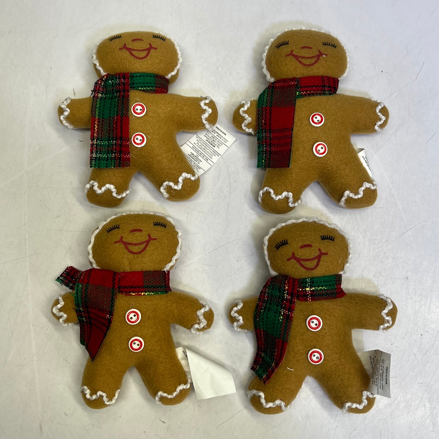 GERSON (4 PACK) Cheerful Gingerbread Girl W/ Bow Holiday Ornaments 6" 2741360
