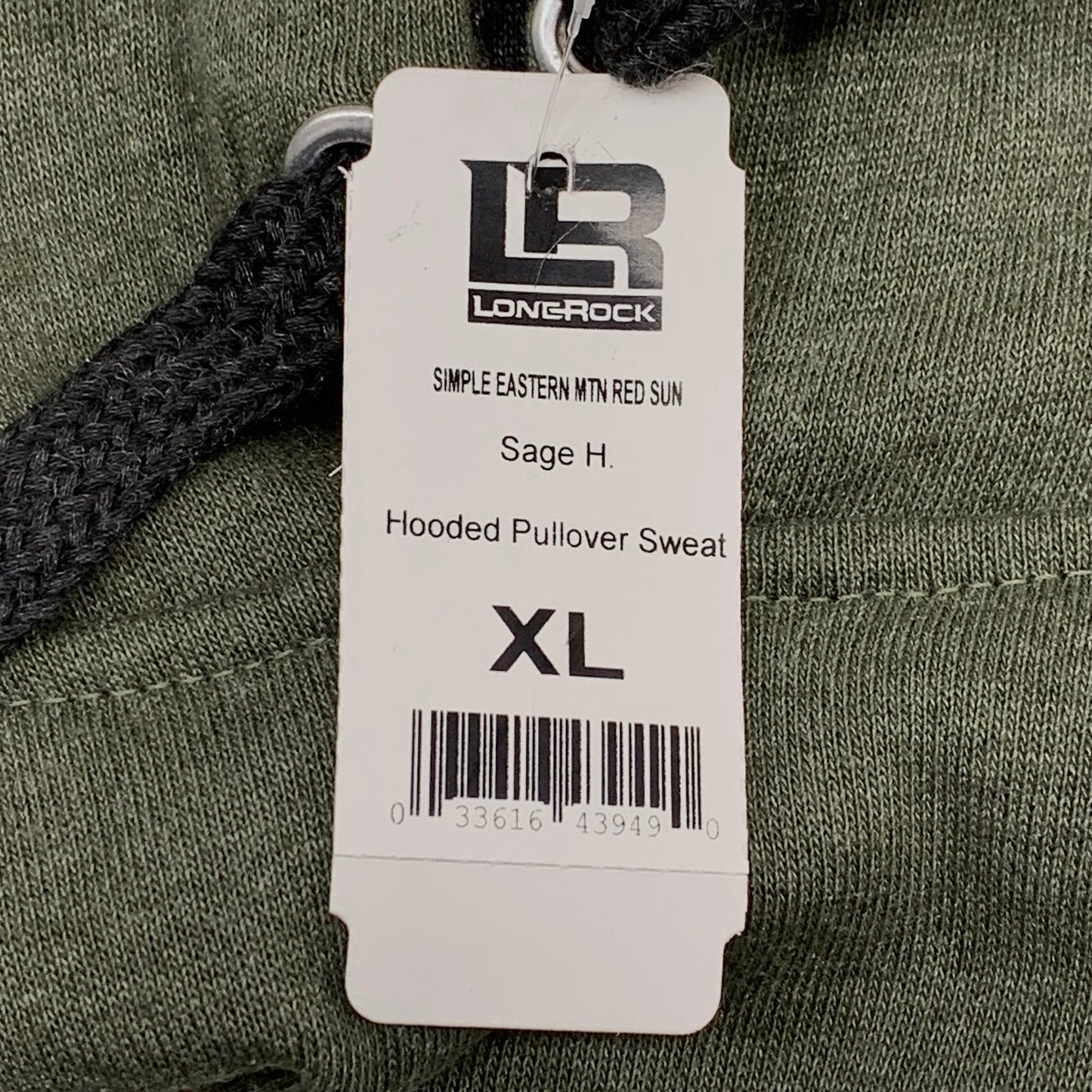 LONEROCK Helen Georgia Tie Hoodie Sz X-Large Green