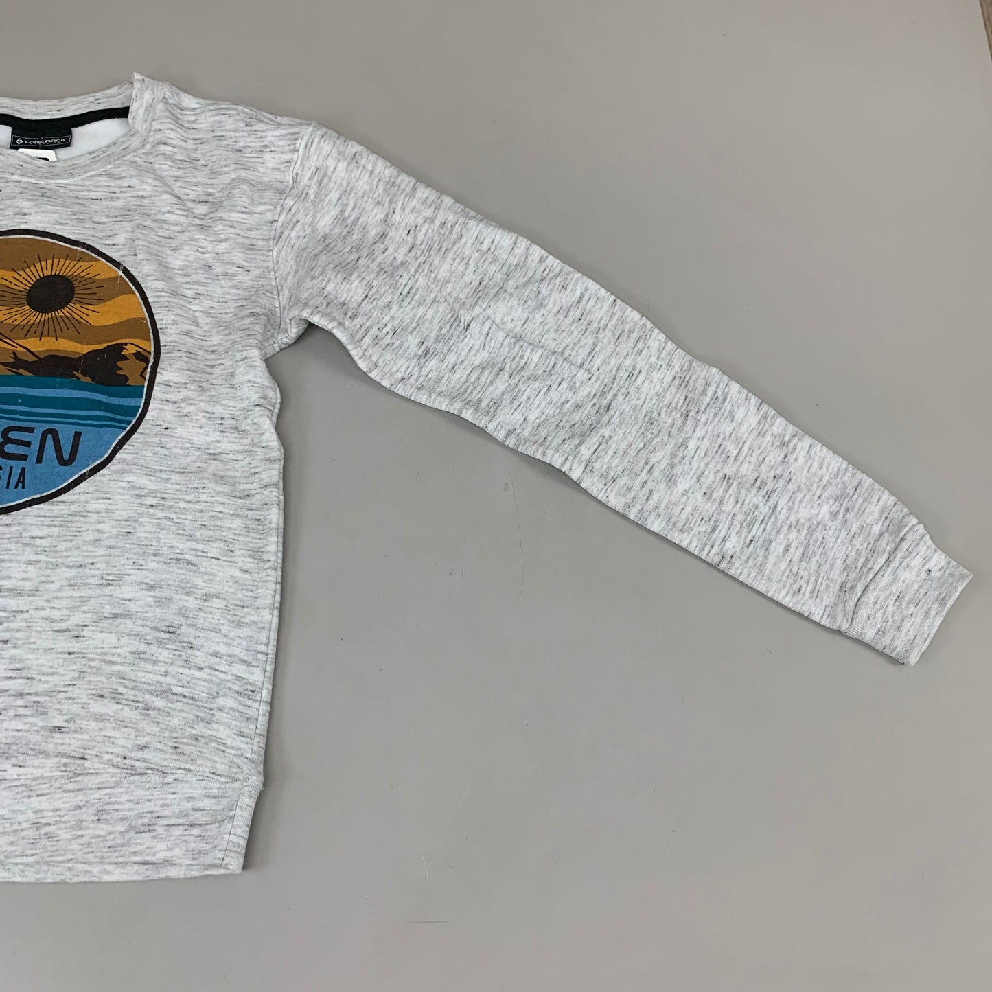 LONEROCK Helen Georgia Crew Sweatshirt Sz Small Grey/White