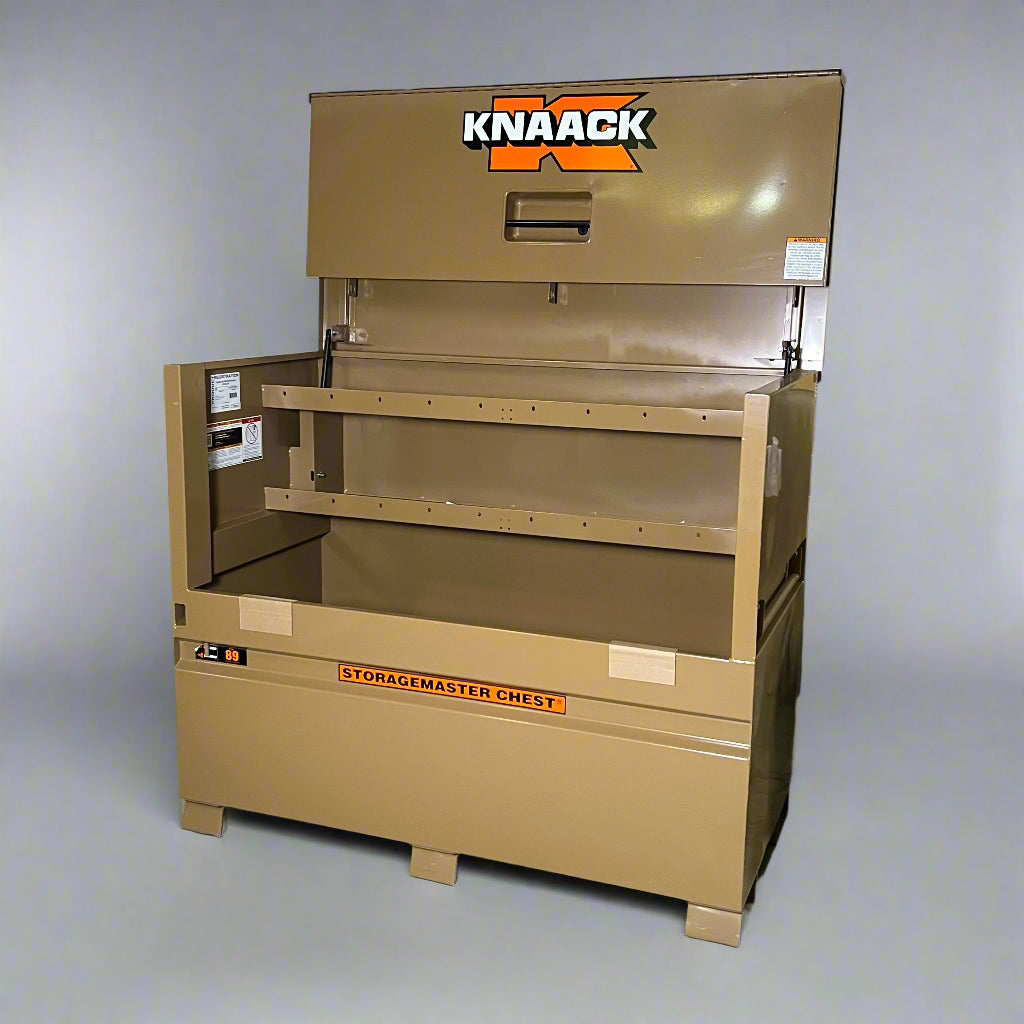 ZA@ KNAACK Storagemaster Jobsite Piano Box w/Junk Trunk Tool Box 89 Sz 61"L X 31"W X 50"H (New Other, Minor Cosmetic Damage) A