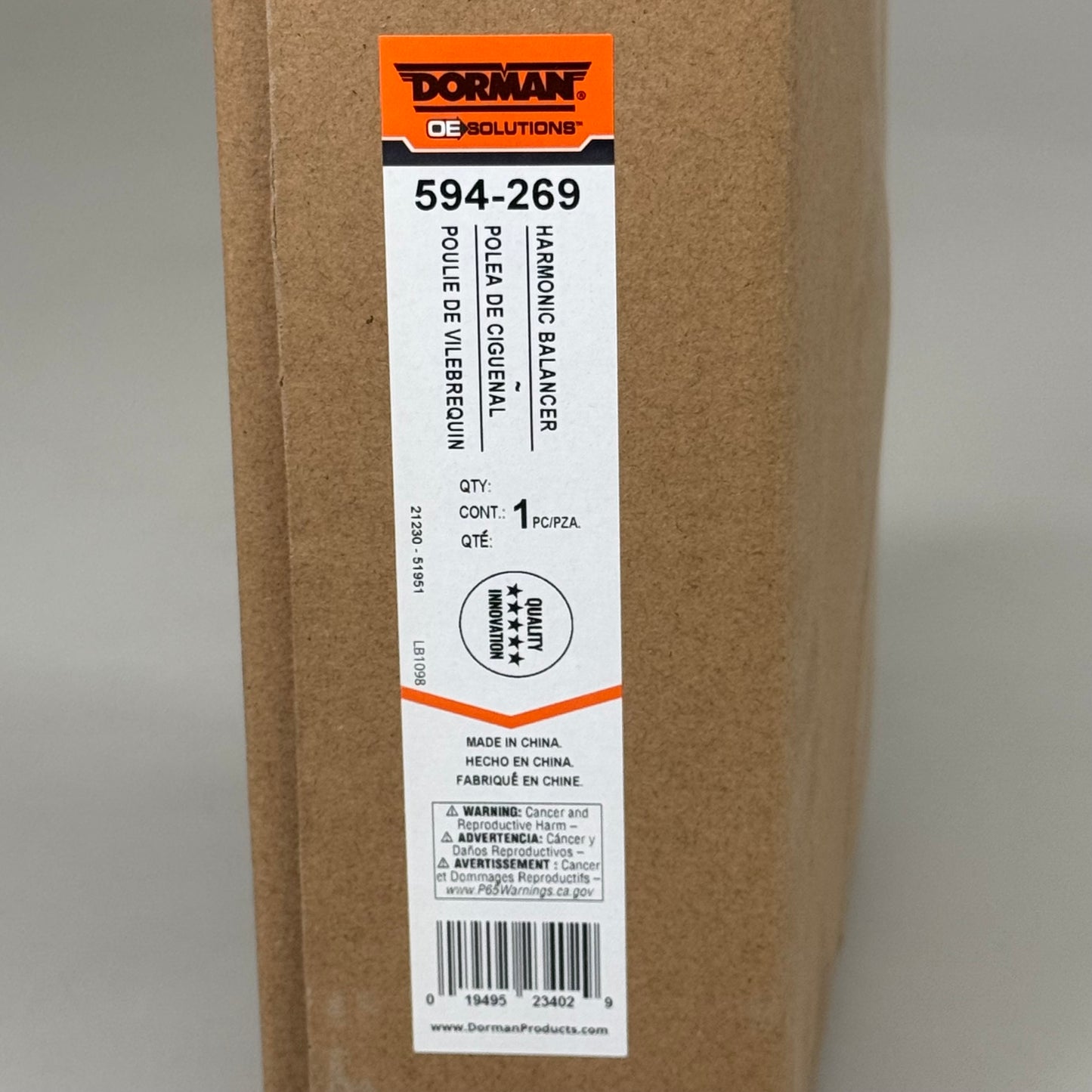 DORMAN Harmonic Balancer Stress Resistant Rubber Bond 594-269