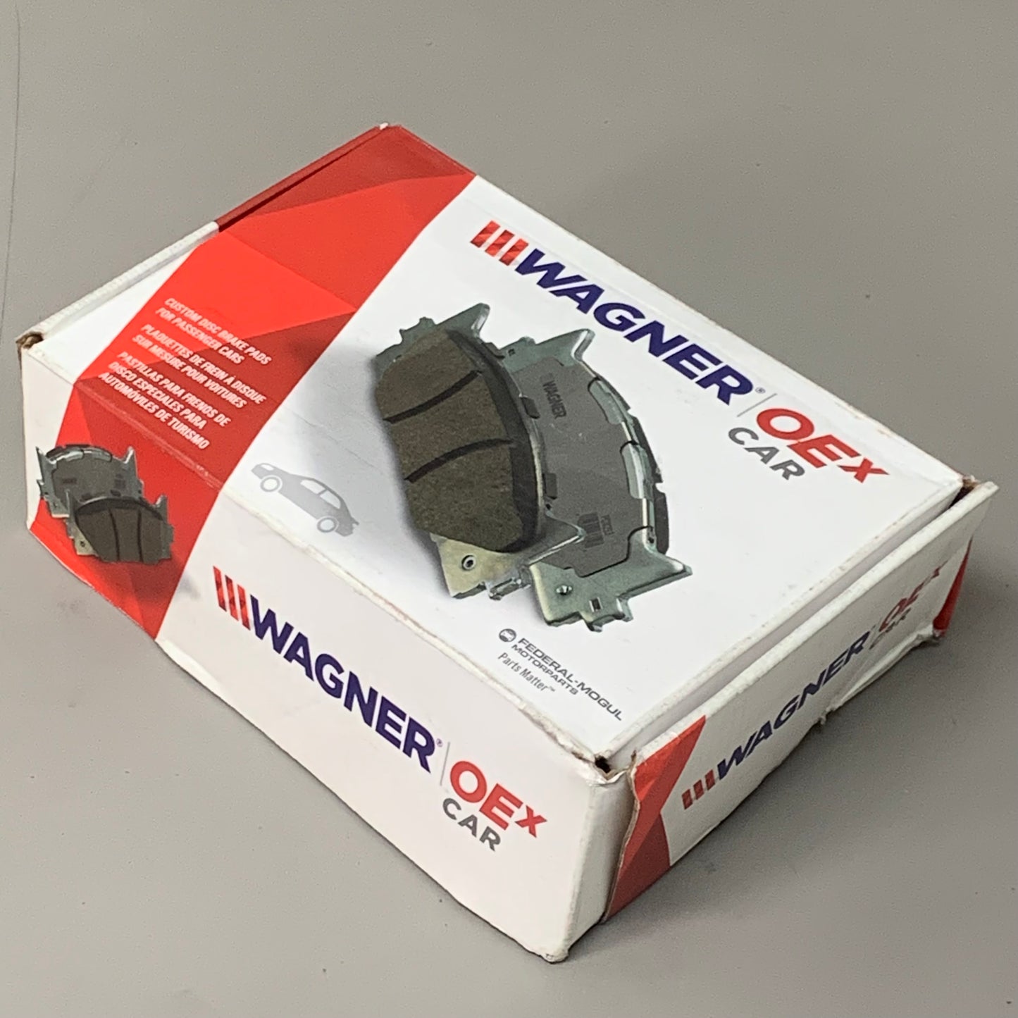 WAGNER OEx Ceramic Disc Brake Pad Set 5 1/4" x 2 1/2" Grey OEX924A