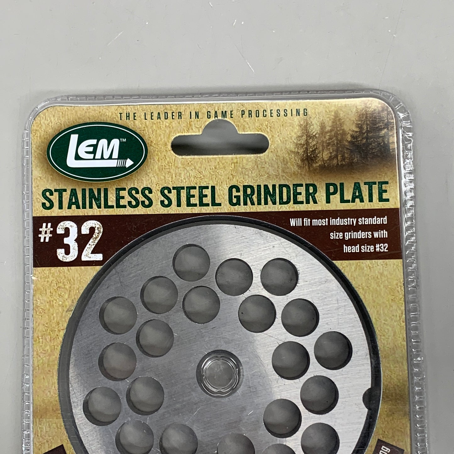 LEM Grinder Plate 12mm #32 (1/2") 2-7/8" Plate Diameter Stainless Steel 482SS