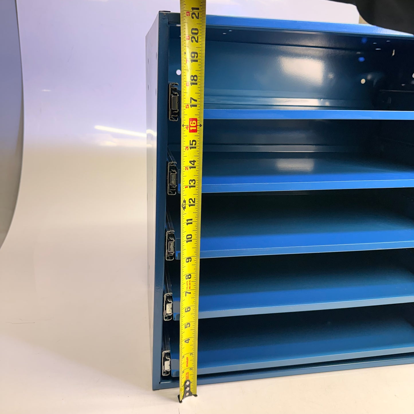 DURHAM MFG 5 Drawer Small Parts Slide Rack Cabinet Class C 12-1/2"x 20-1/2"x 21"  Blue New-Other