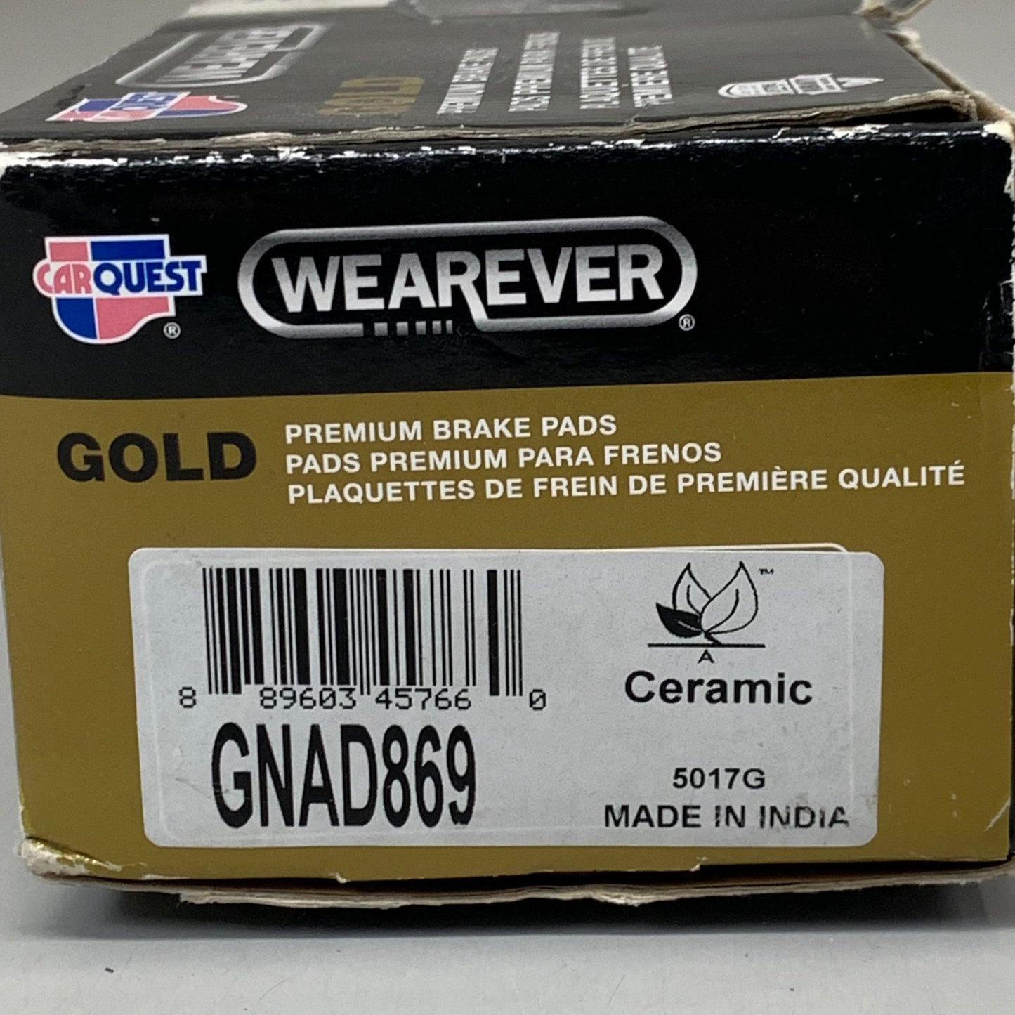 CARQUEST Premium Gold Ceramic Brake Pads Black/Chrome GNAD869