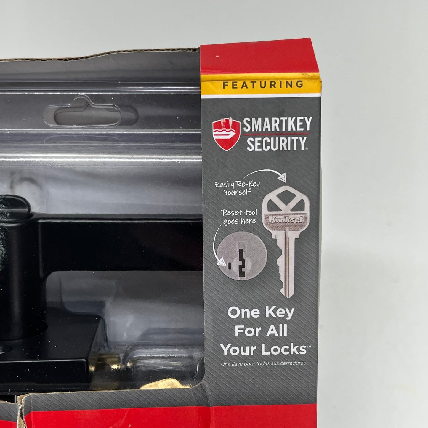 KWIKSET Halifax Square Keyed Entry Handle Smartkey Matte Black 97402-920