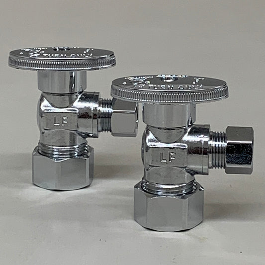 OATEY (2 PACK) Quarter Turn Angle Valve 1/2 NOM Copper 5/8 X 3/8 4701PCLF