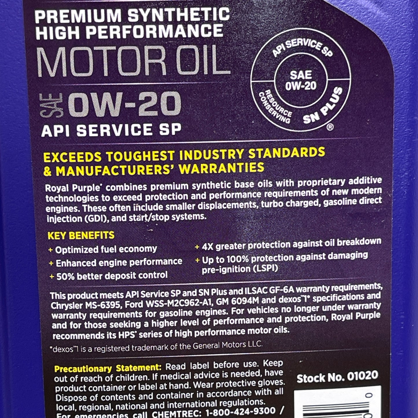 ROYAL PURPLE 6PK! Synthetic Oil SAE 0W-20 1 QT (New)