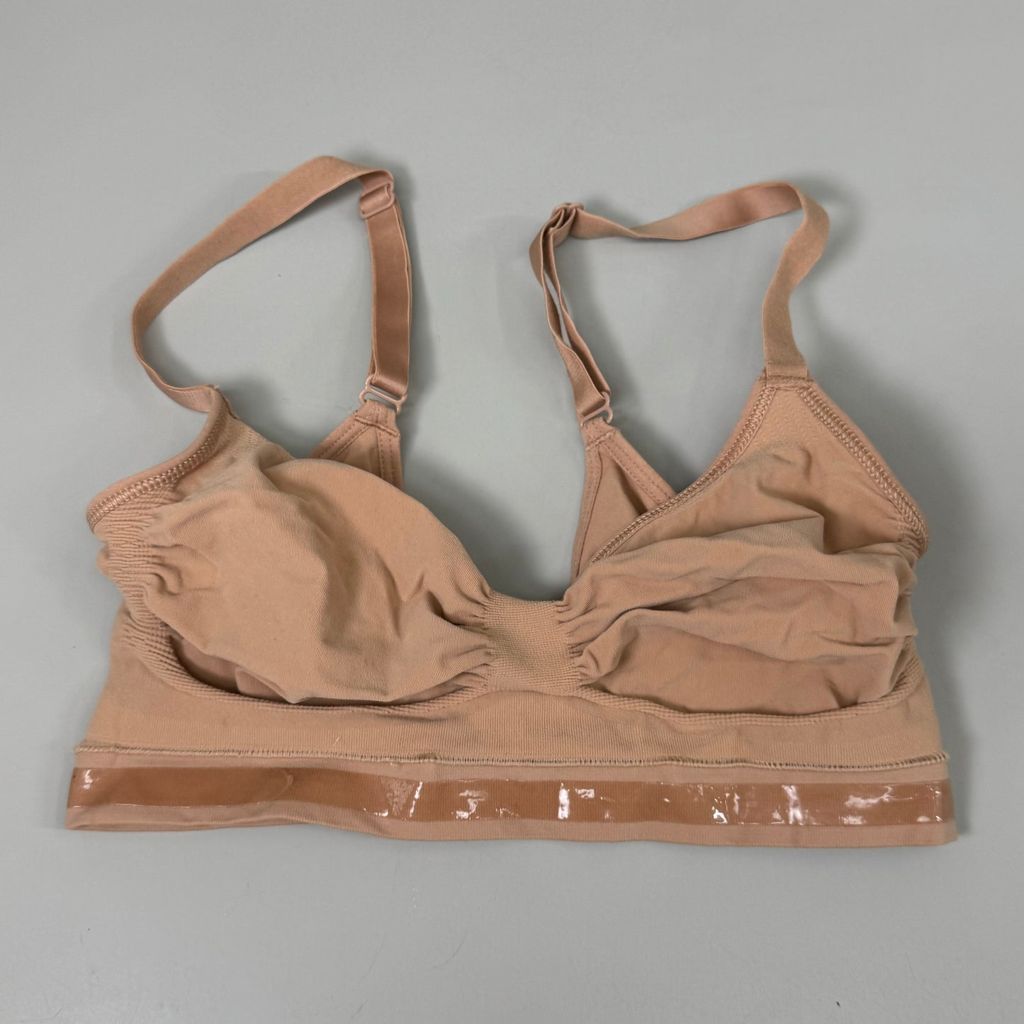 SKIMS Strong Support Seamless Bralette Pique Stitching Women's Sz L/XL Ochre