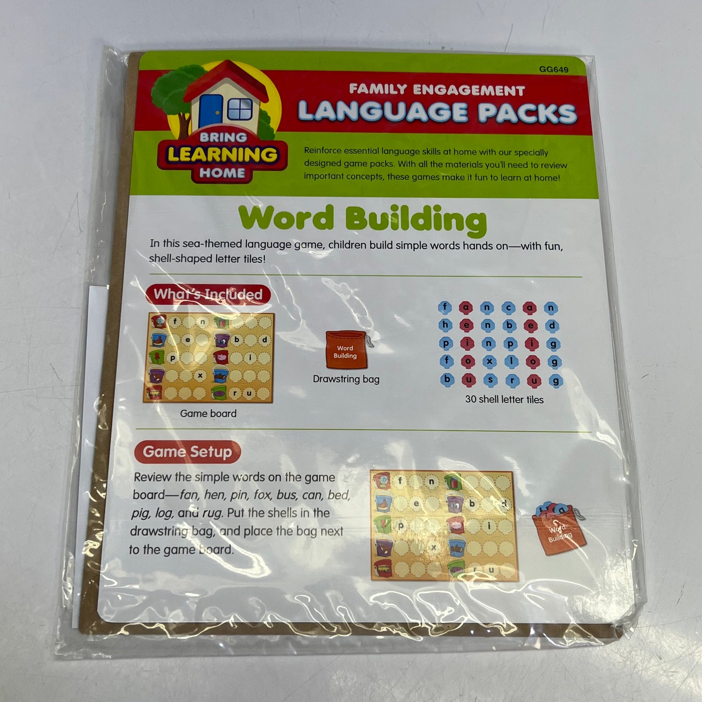 LAKESHORE Word Building Practice Family Engagement Pack Ages 3-5 yrs GG649
