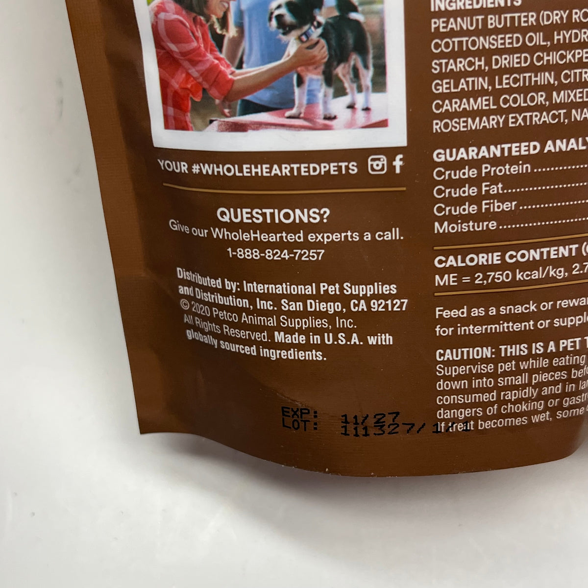ZA@ WHOLE HEARTED (3 PACK) Tender Tidbits Training Treats Peanut Butter Recipe 6oz BB 11/27