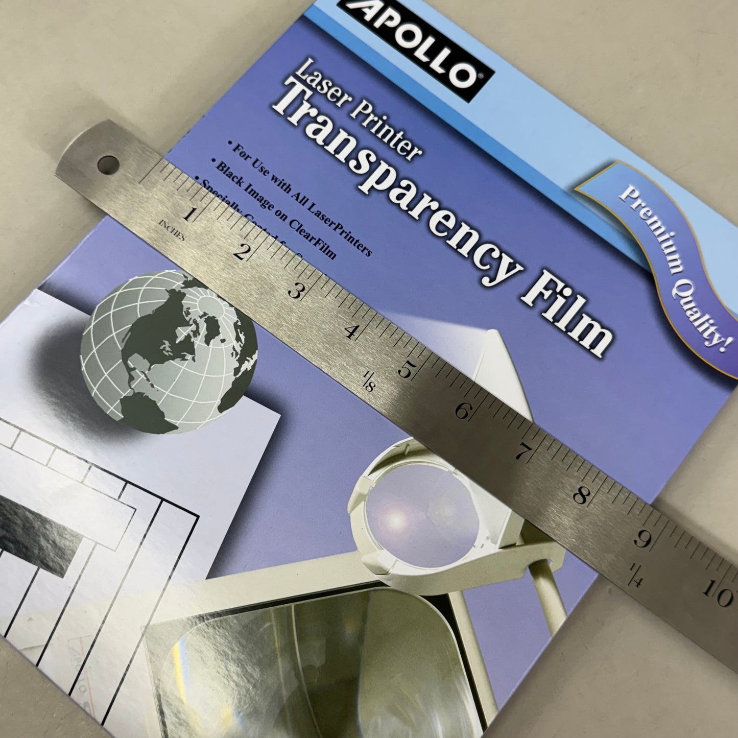 APOLLO (50 Sheets) Laser Printer Transparency Film  8.5"x11" Clear (New Other (Distressed Packaging))