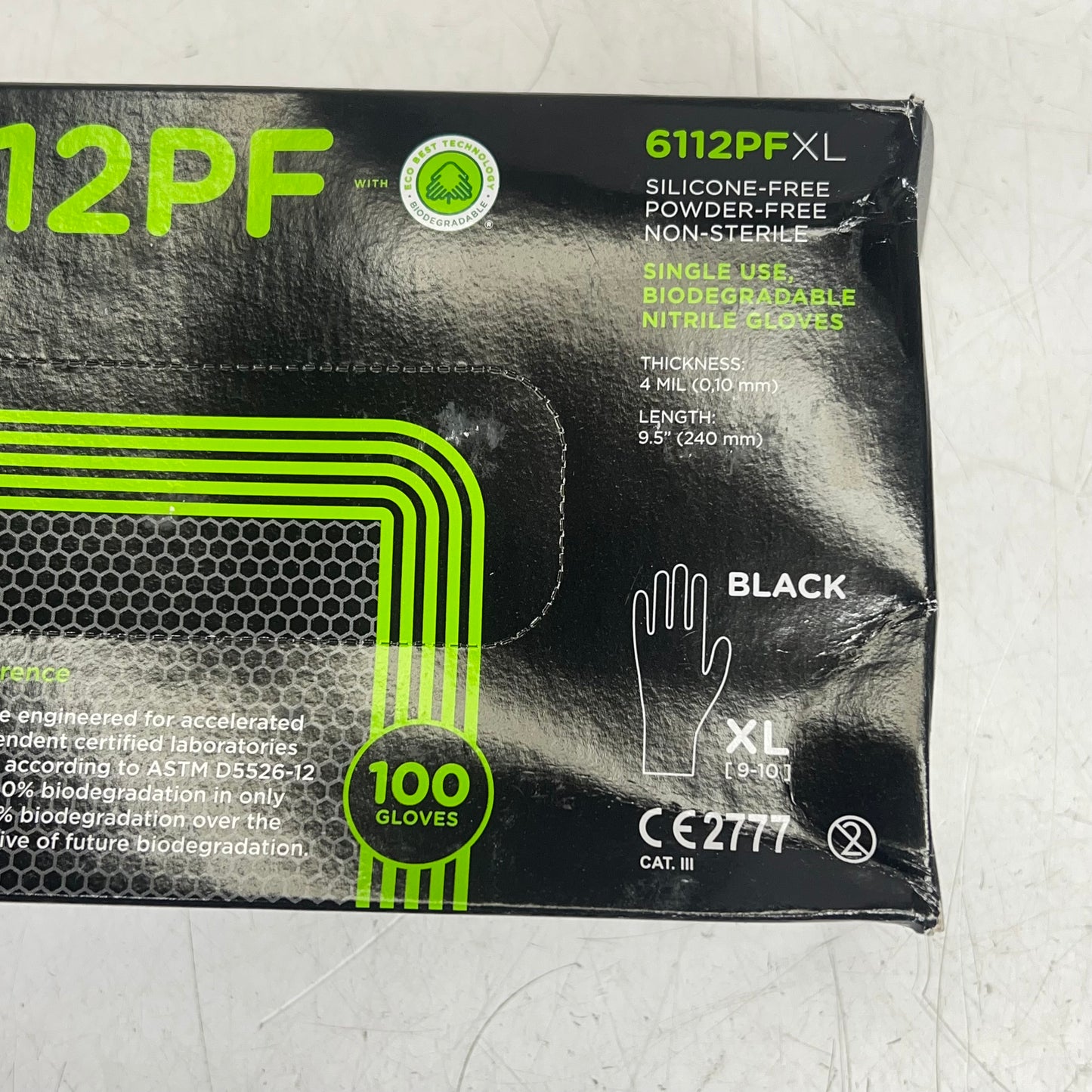 ZA@ SHOWA Biodegradable Single-use Gloves Prioritizes Unisex Sz XL Black 6112PF (New Other)