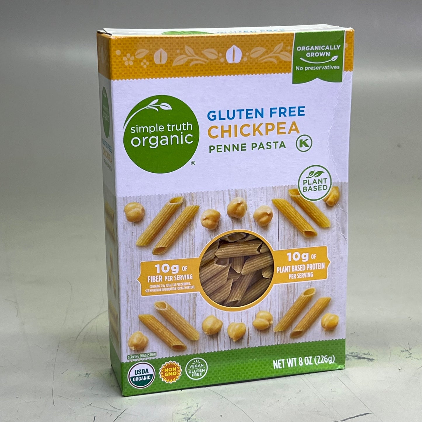 ZA@ SIMPLE TRUTH ORGANIC (6 PACK) Chickpea Penne Pasta 8 oz Yellow BB 02/26 E