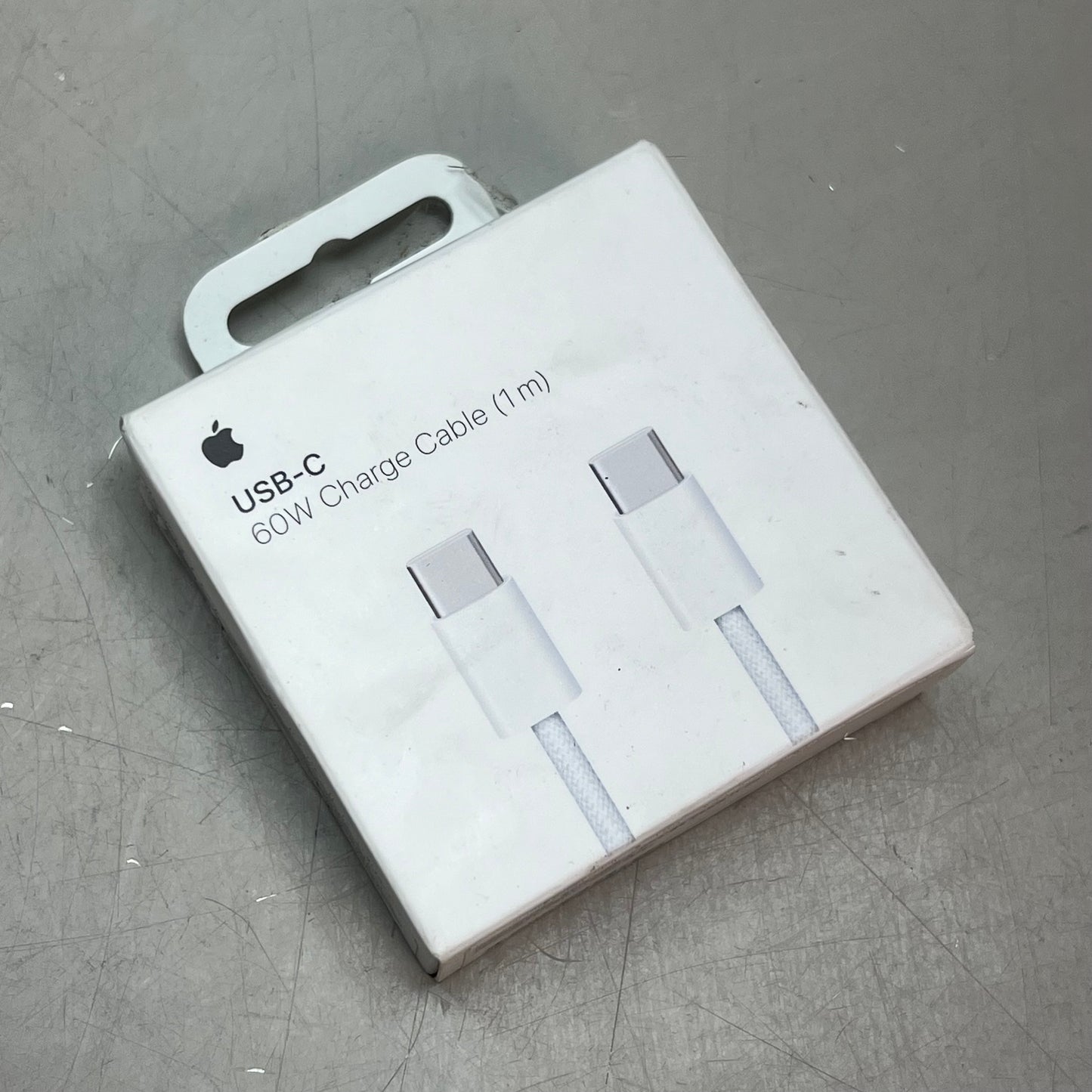 APPLE Two Sided USB-C Woven Charge Cable (1 M) 60 Watt White MQKJ3AM/A (Return)