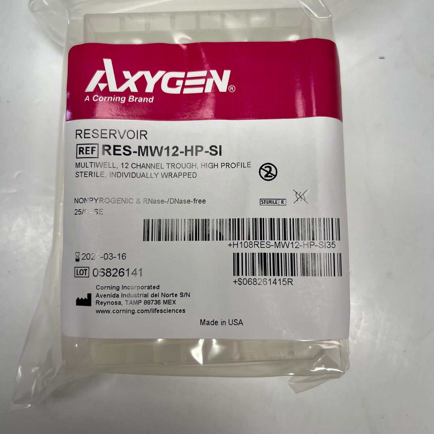 AXYGEN (29 PACK) Multiple Well Reagent Reservoir Sterile RES-MW12-HP-SI BB 03/29