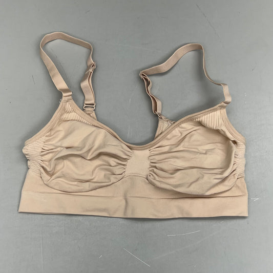 SKIMS Strong Support Seamless Sculpt Bralette Pique Stitching Women's Sz L Sand