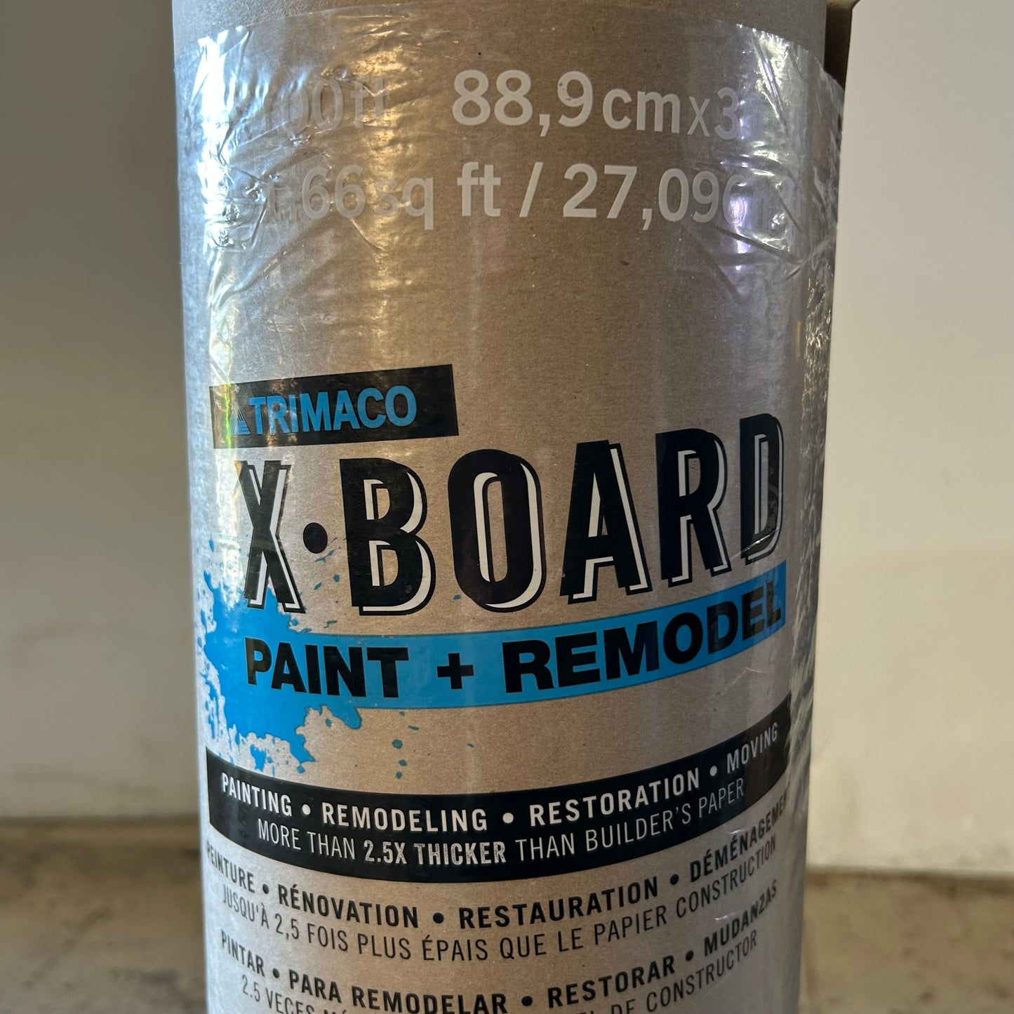 ZA@TRIMACO X-Board Lightweight Surface Protector  35"x100' As-is (Damaged Around Edges-See Images) Brown 12370/9 (Copy)