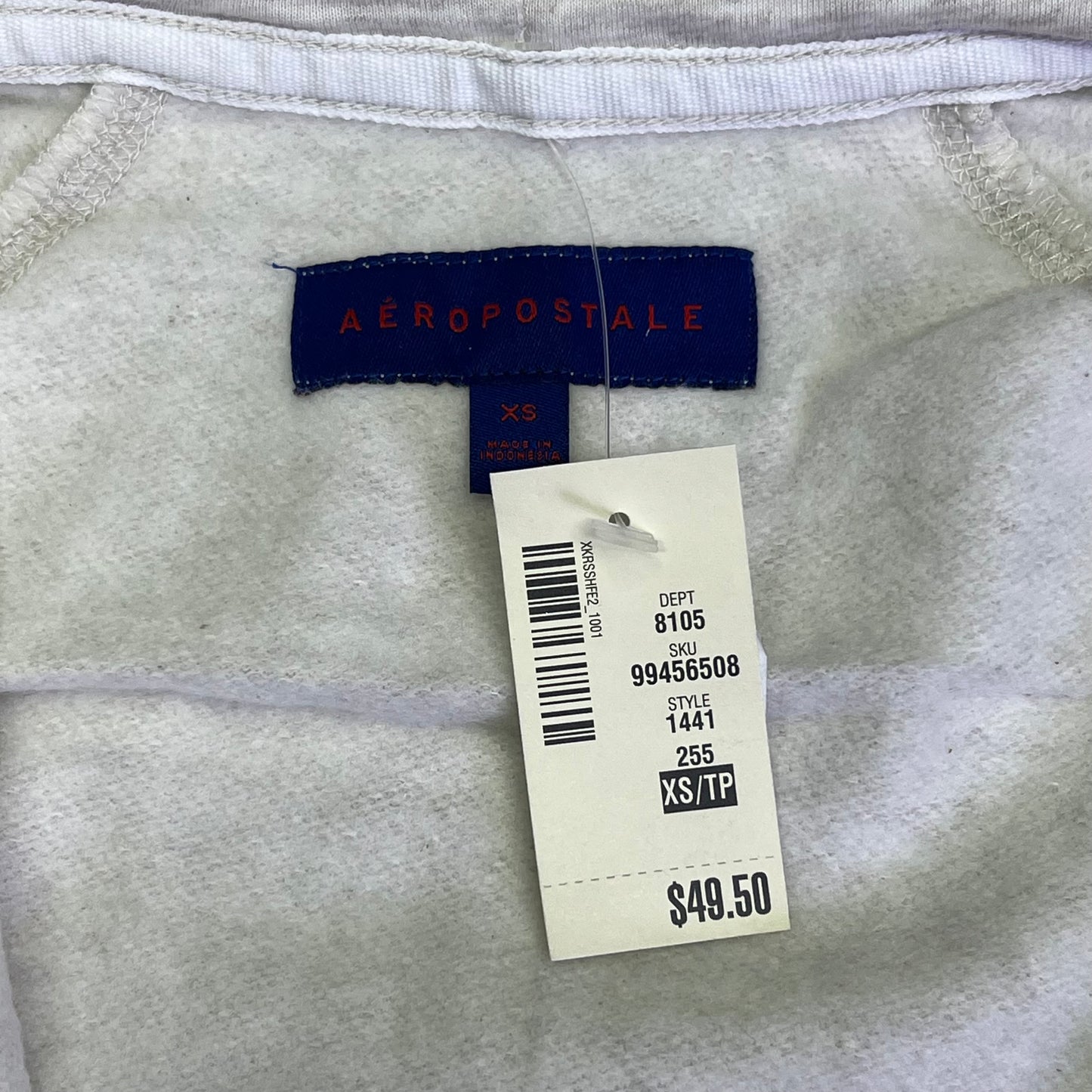 AEROPOSTLE Aero-87 Athletic Full Zip Fleece Hoodie Women's Sz XS Crème