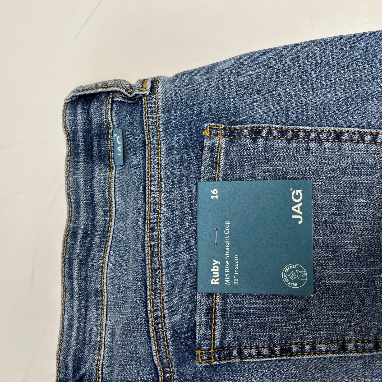 JAG Ruby Mid Rise Straight Crop Jeans Women's Sz 16/26 Ocean Front J2877SCV321