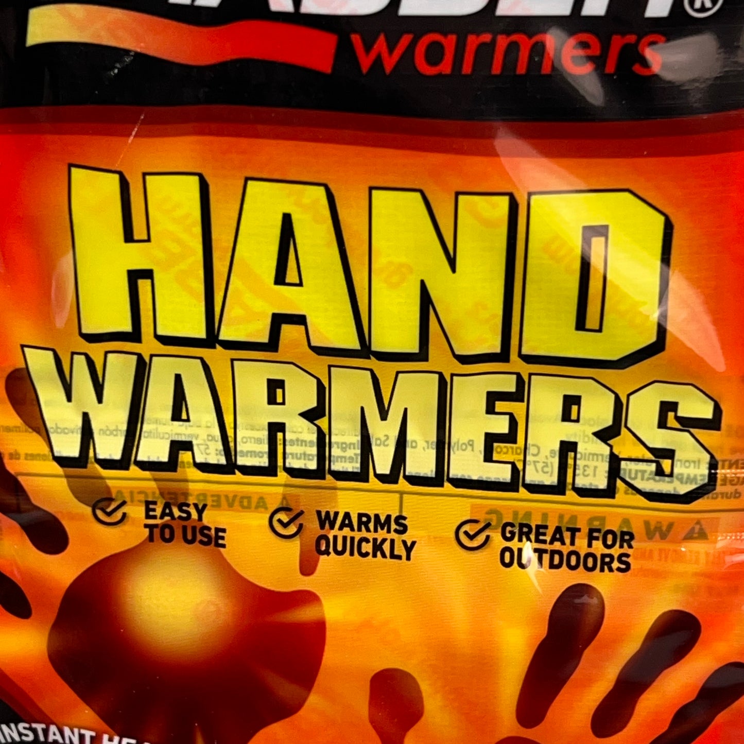 GRABBER WARMERS (40 PAIRS) Air Activated Ready To Use Hand Warmers 10 Hours