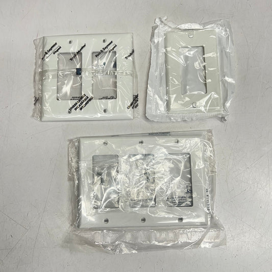 ZA@ LEVITON (LOT OF 6) Light Switch Wall Plates 3, Pair & 1 White