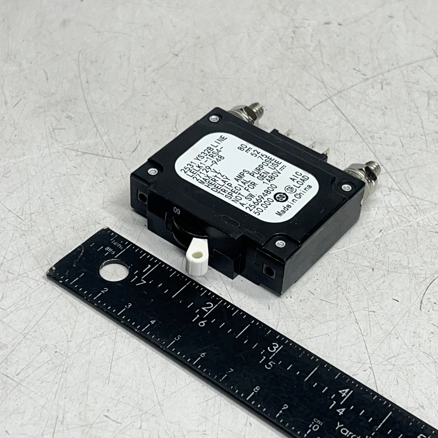 AIRPAX Circuit Breaker Lever 1 Pole Panel Mount 80 VDC 50A LELK1-1RS4-30452-50