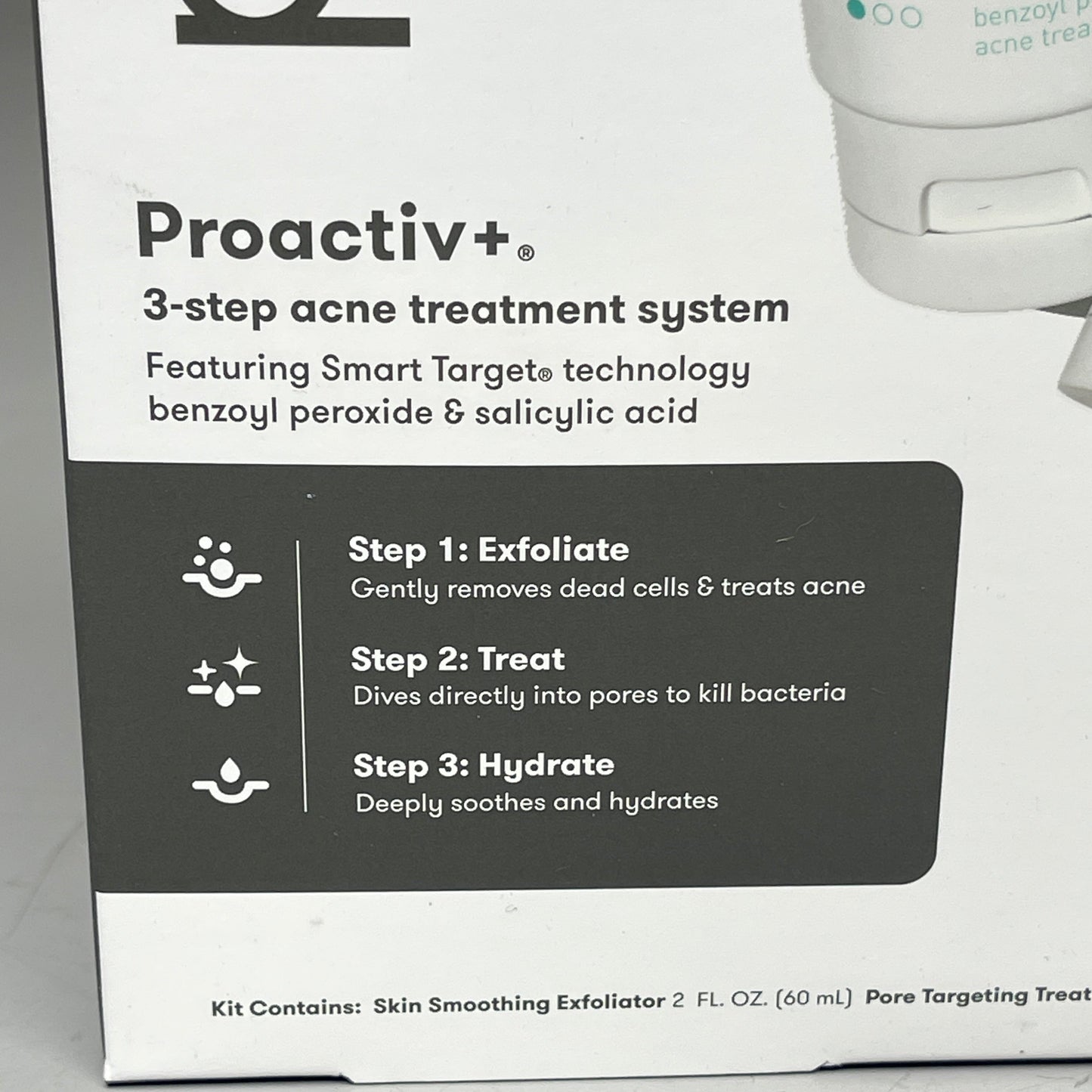 ZA@ PROACTIV (6 PACK) 3-Step Skin Exfoliator, Pore Treatment, Hydrator EXP 10/23 C