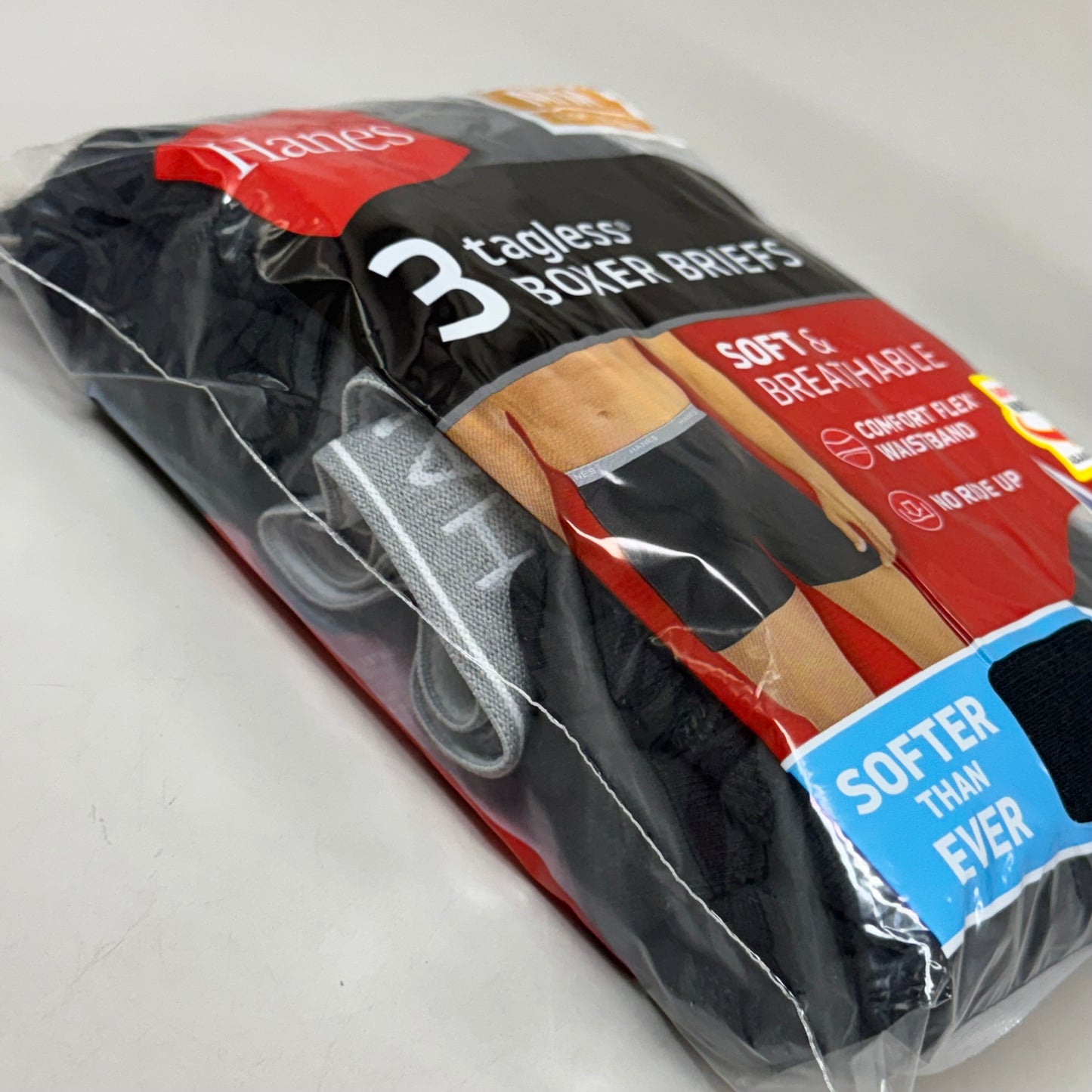 HANES (3 PACK!) Men's Cool Comfort Boxer Briefs Sz M 32-34" Black/Grey 2349A3