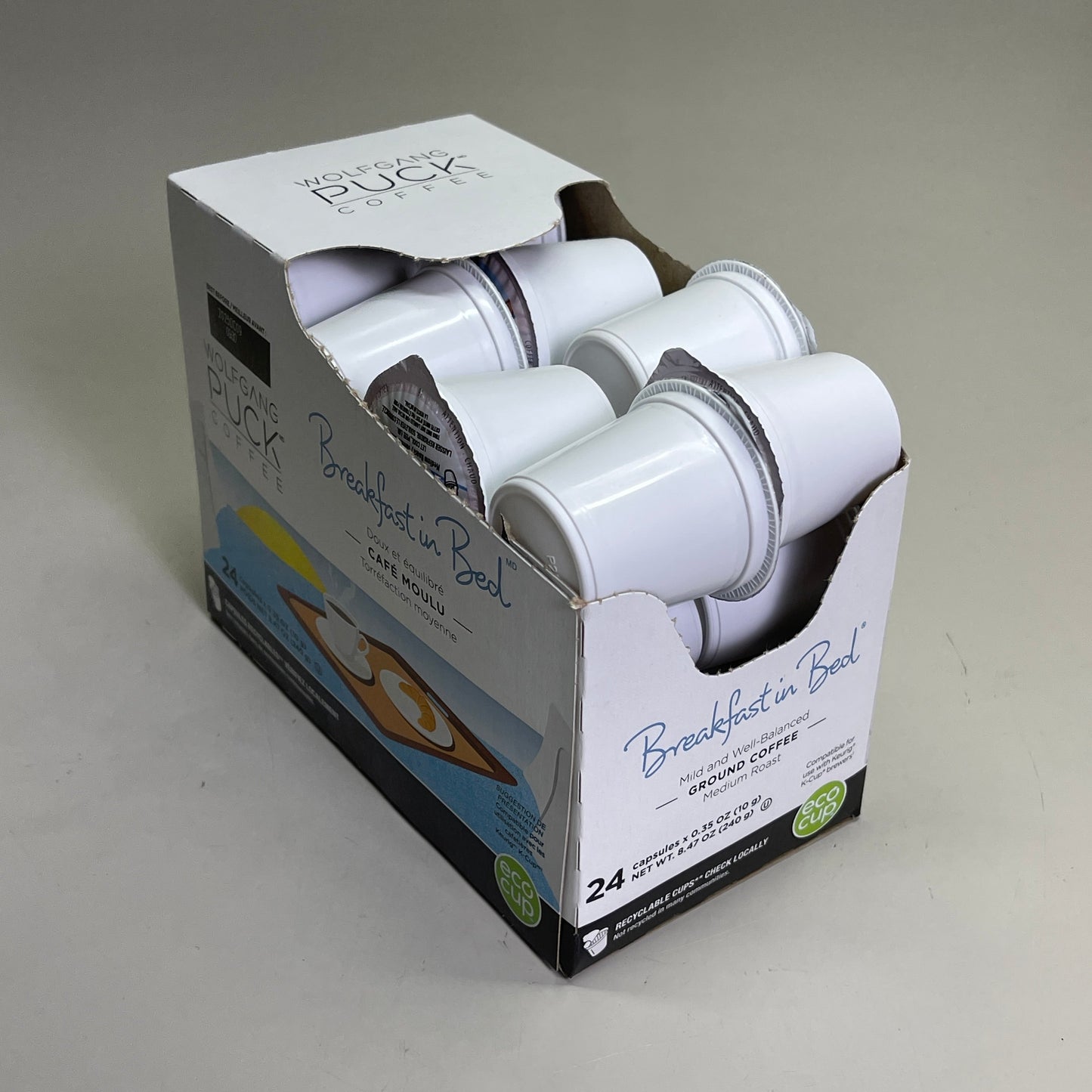 ZA@ WOLFGANG PUCK (24 PACK) Breakfast in Bed Coffee Single Serve Cups BB 10/25 C