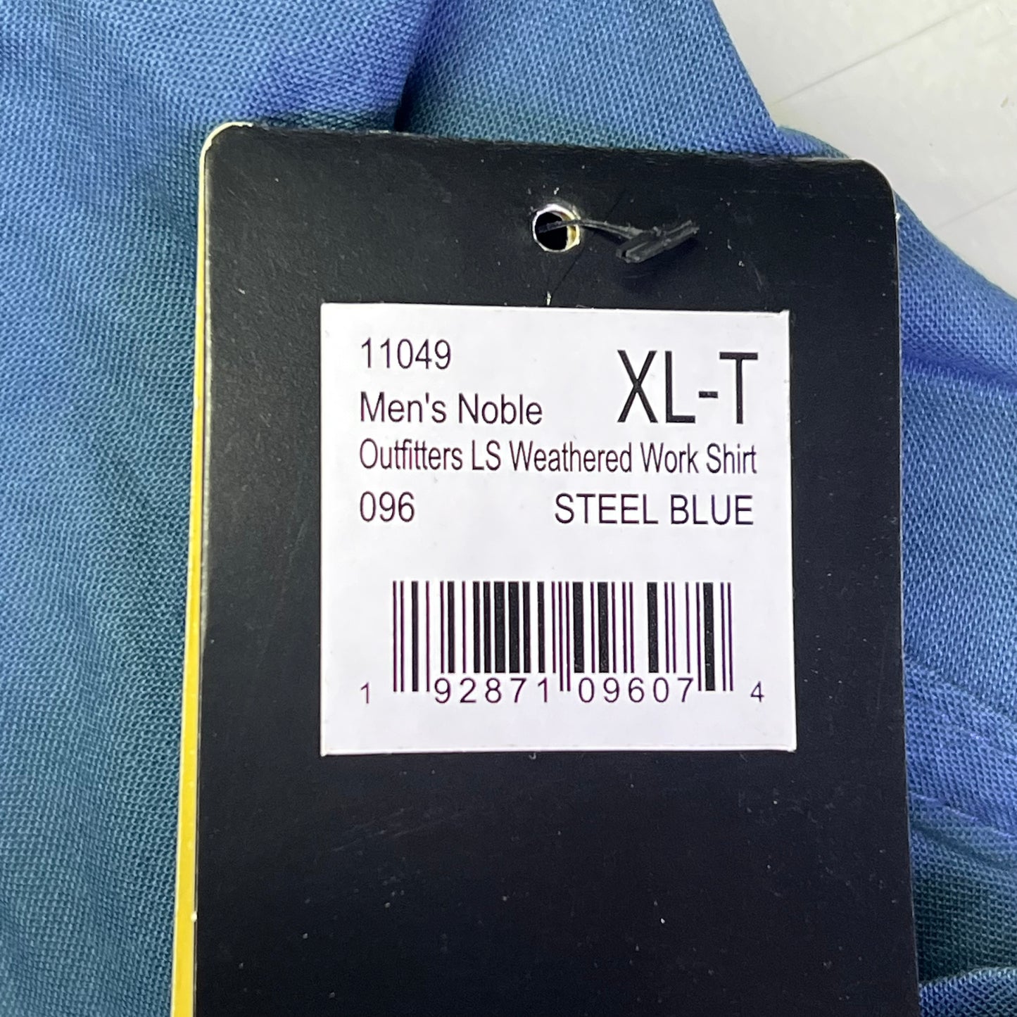 NOBLE OUTFITTERS Long Sleeve Weathered Work Shirt Men's Sz XL-T Steel Blue 11049