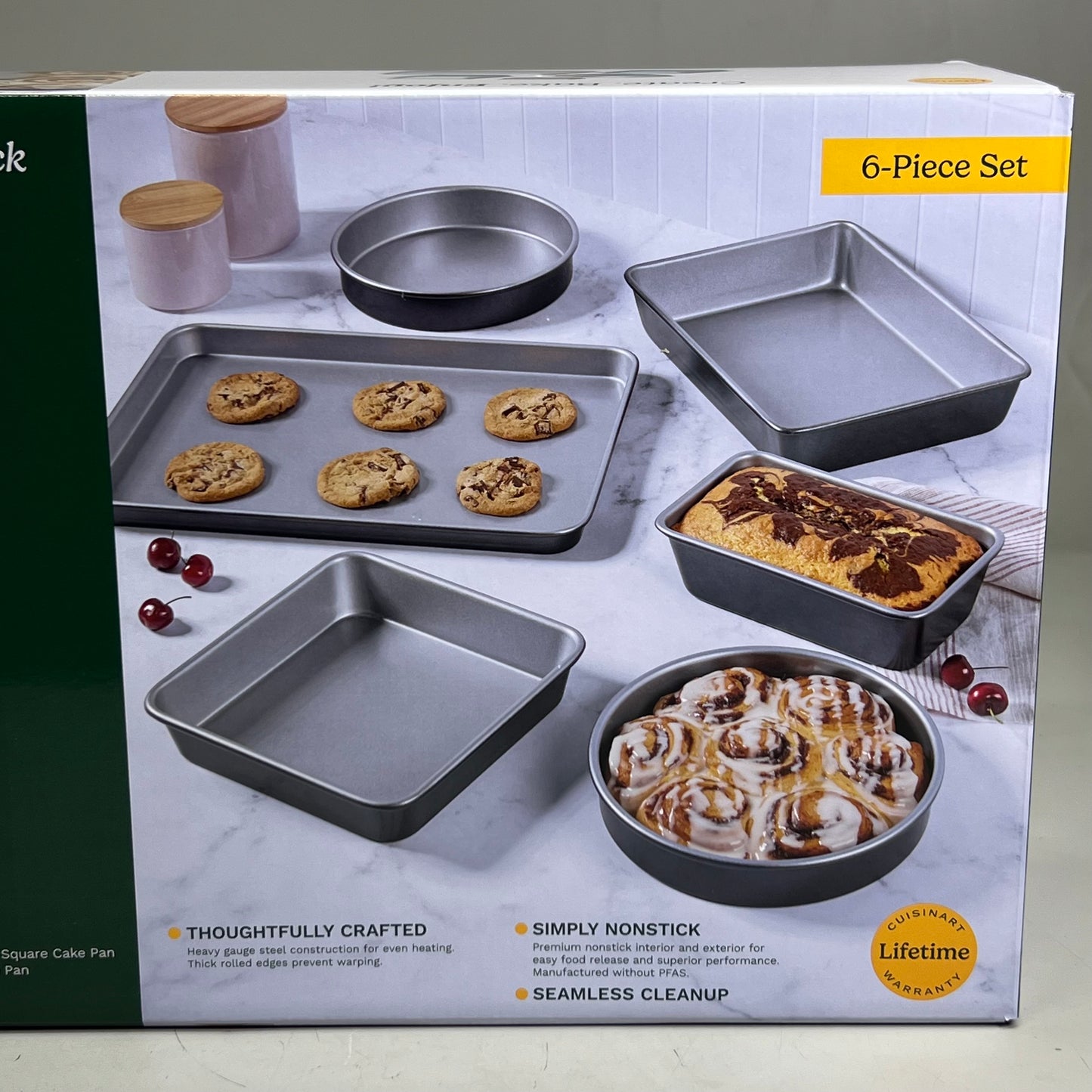 CUISINART 6-Pieces Nonstick Bakeware Set Sz 13.9" X 7.2" X 20", Grey MB-6S