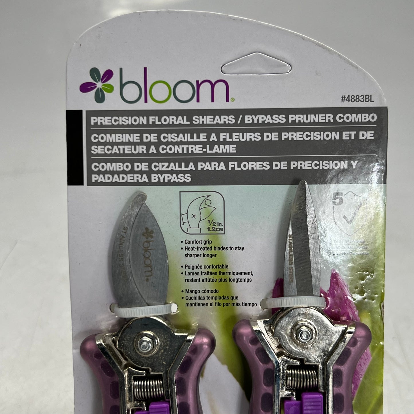 BLOOM (2 PACK) Precision Floral Shears Sz 1/2" Purple 4883BL
